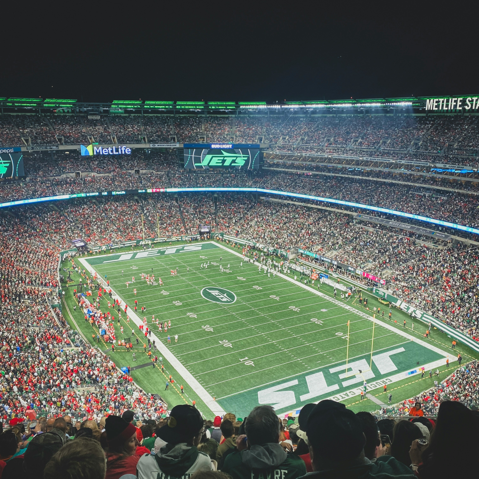 The New York Jets playing at MetLife Stadium