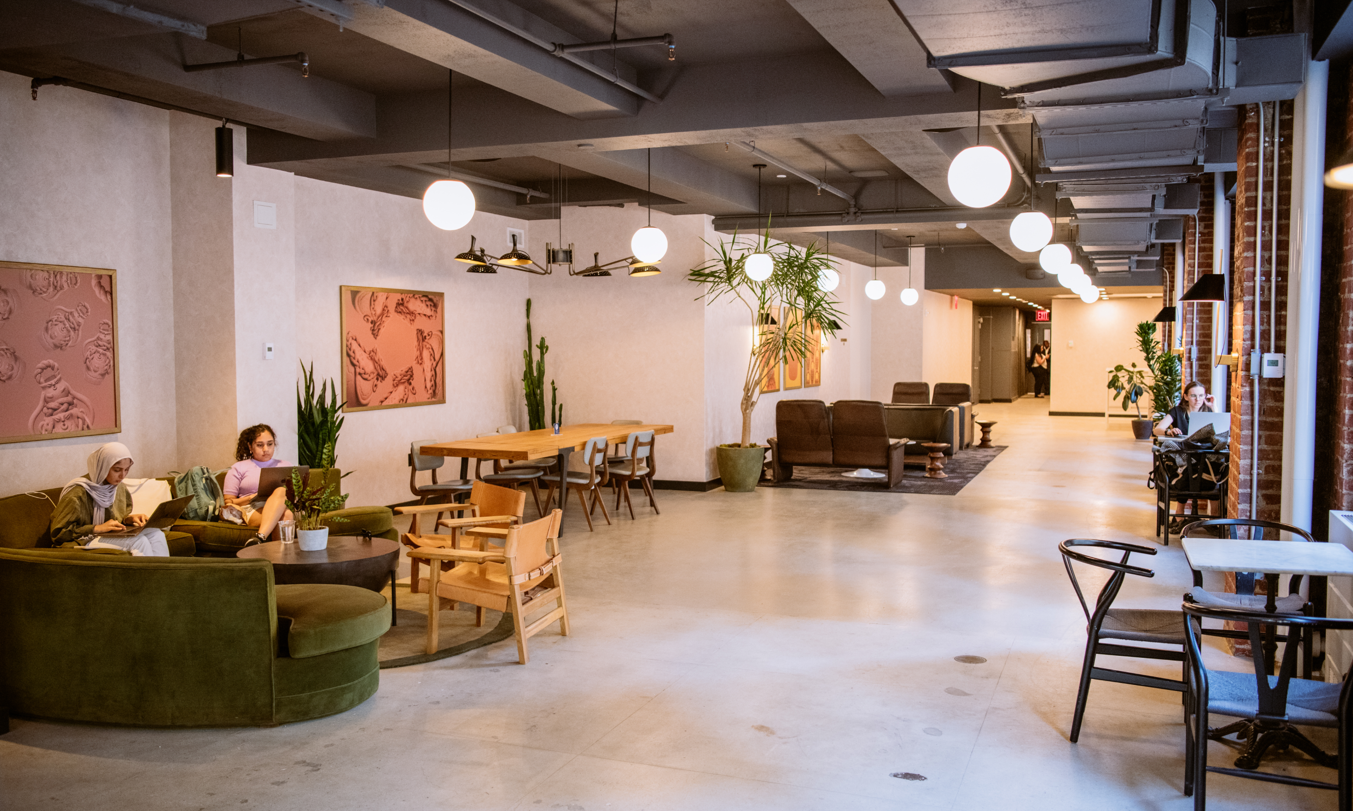 Inside lounge and coworking space at Radio Park