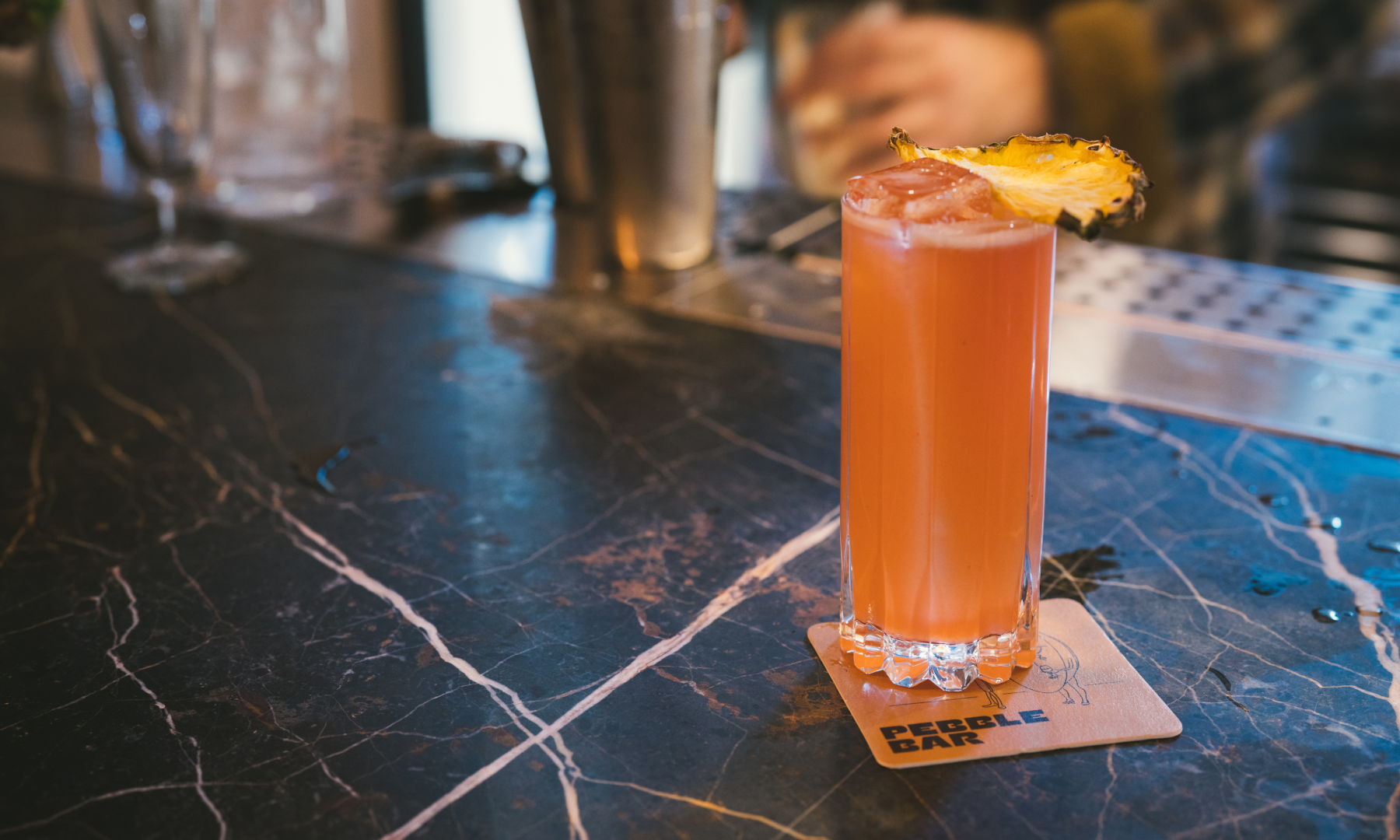 A cocktail from Pebble Bar at Rockefeller Center