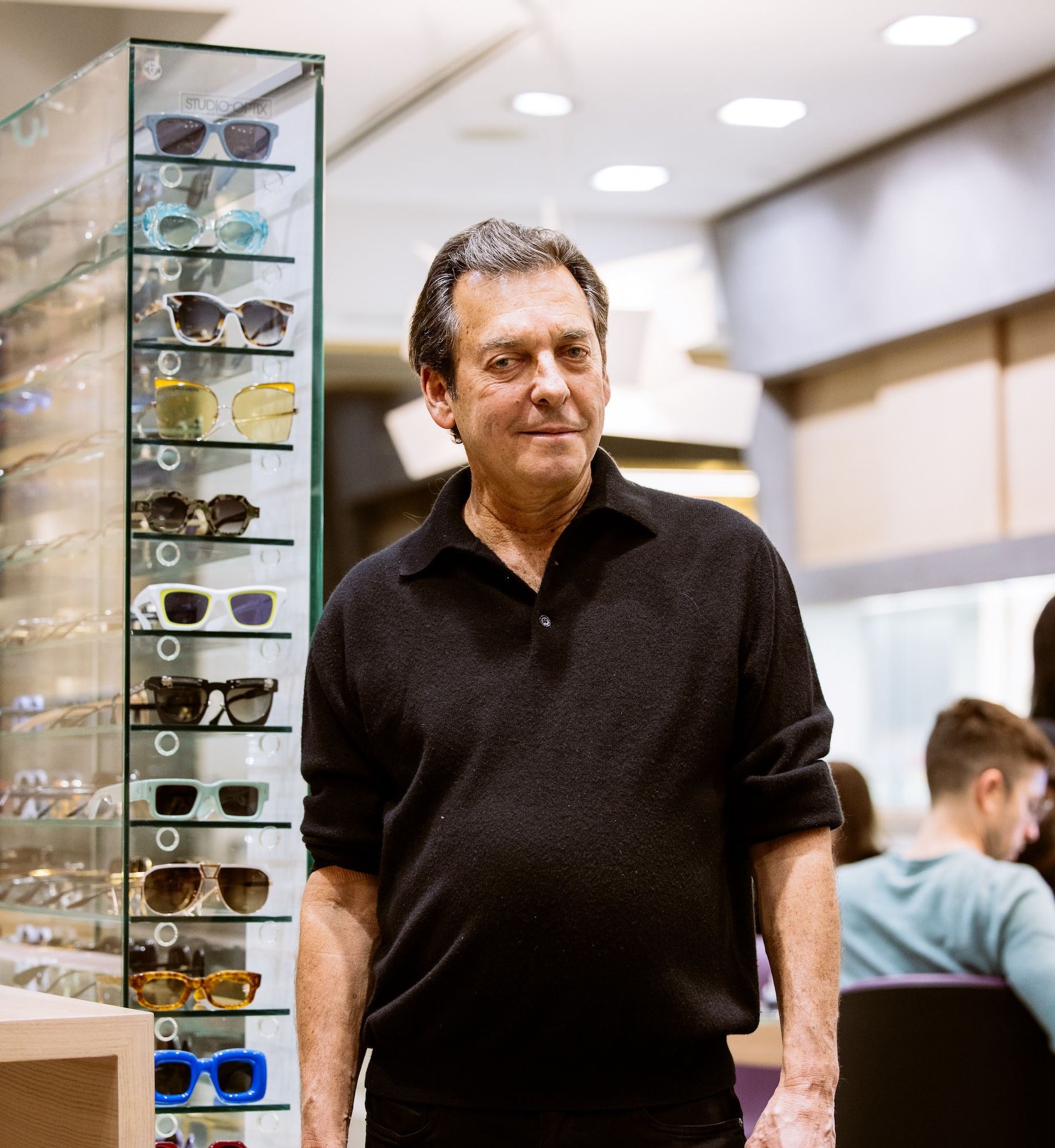 Dr. Mitch Cassel inside Studio Optix at Rockefeller Center