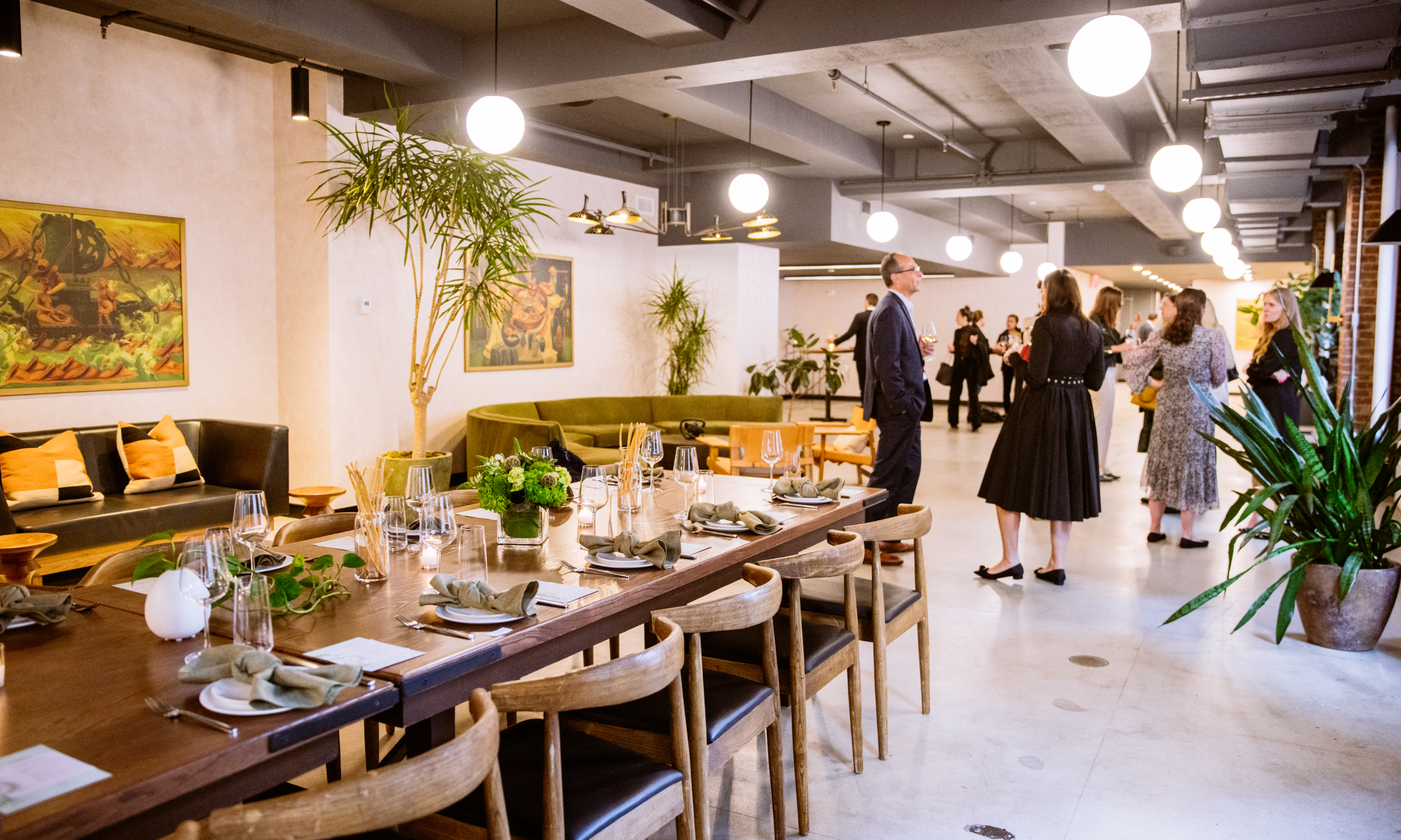 Group of people attending a dinner hosted at Radio Park