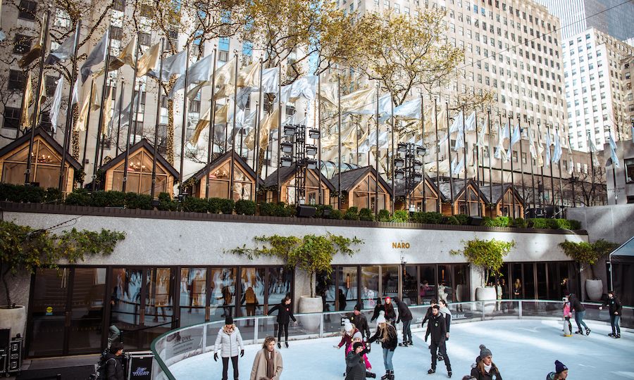 The Après Skate Chalets overlooking The Rink