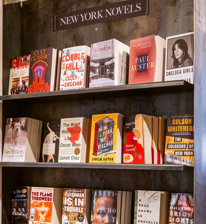 New York Novels section in McNally Jackson at Rockefeller Center