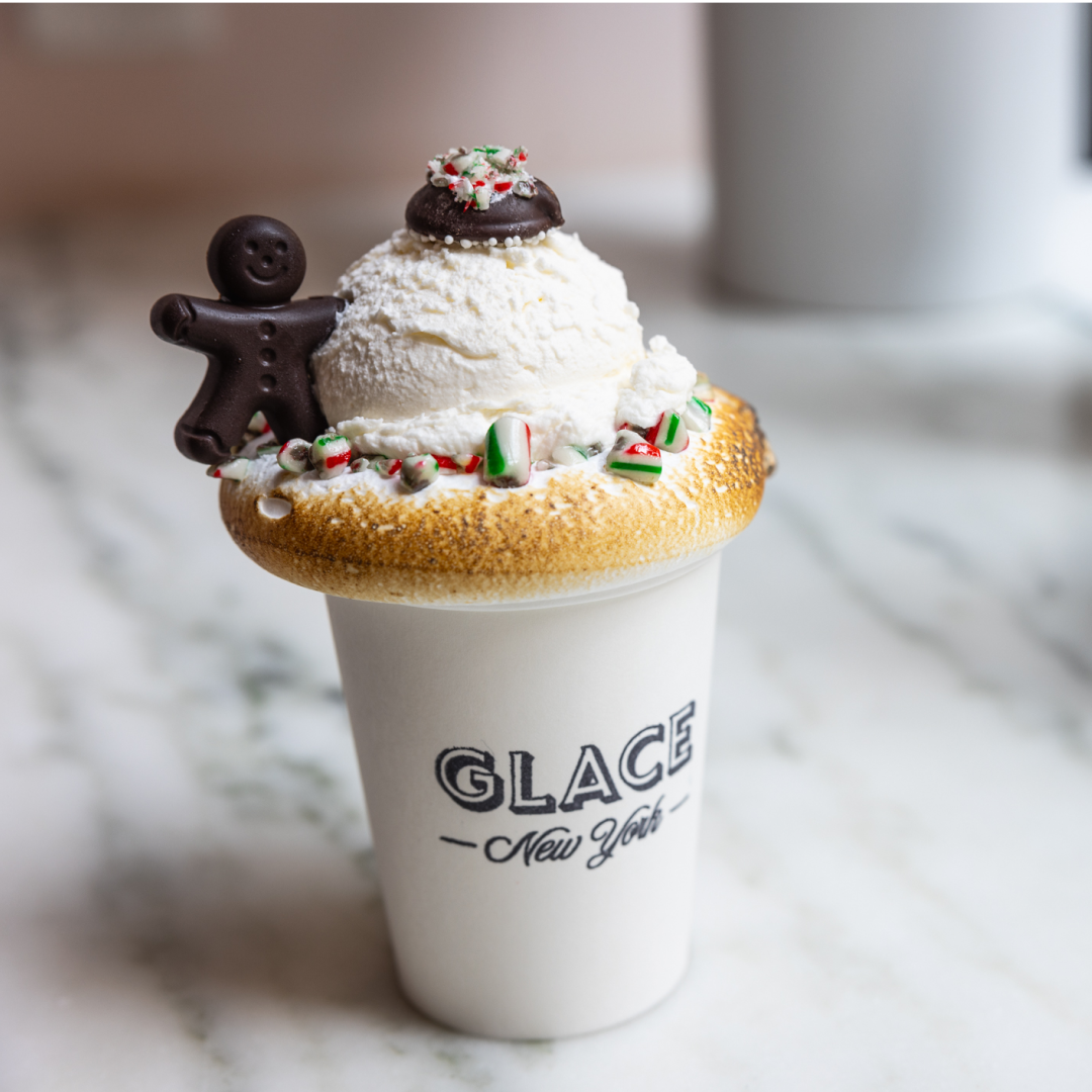 Frozen holiday dessert from Glace at Rockefeller Center