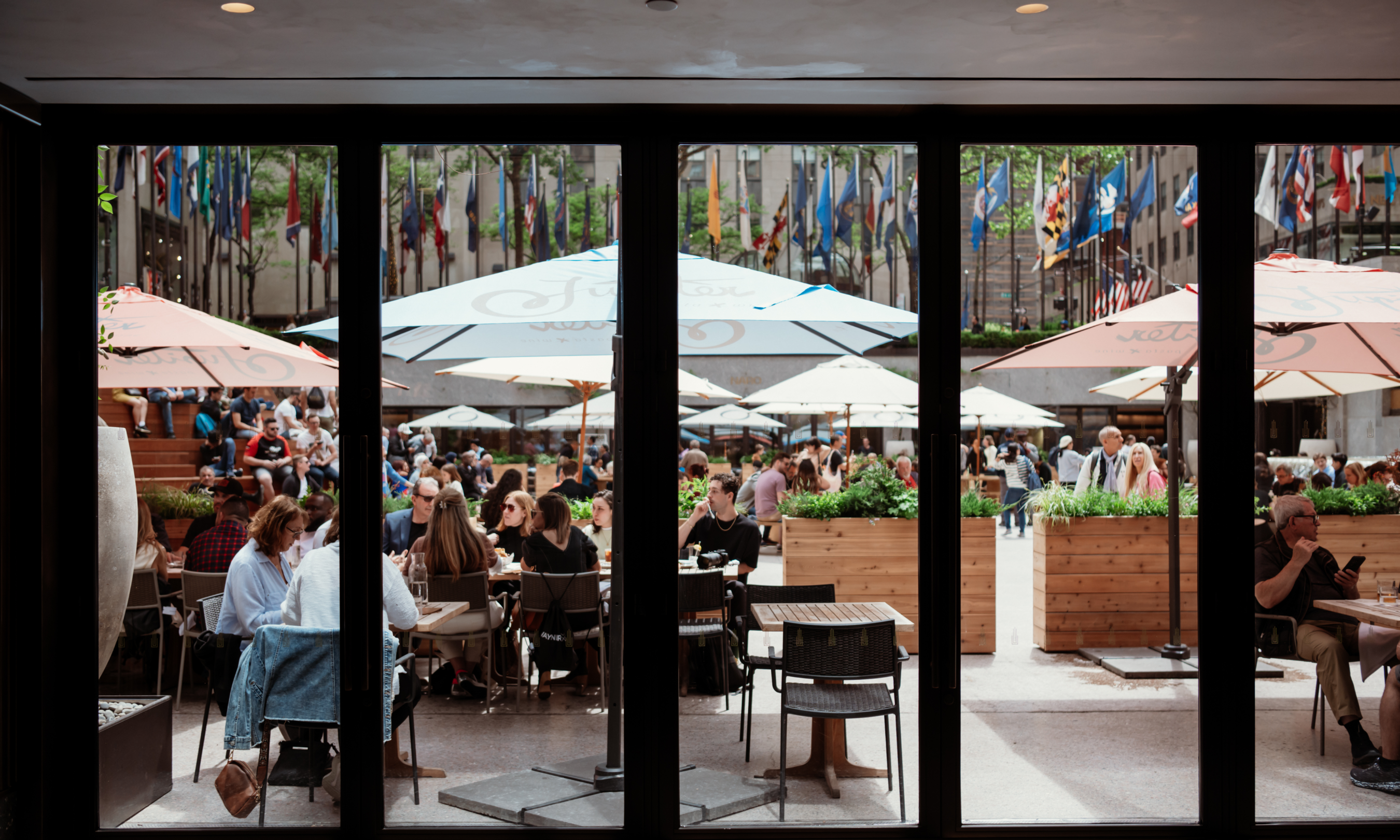 Inside view of Jupiter's outdoor patio at Rockefeller Center