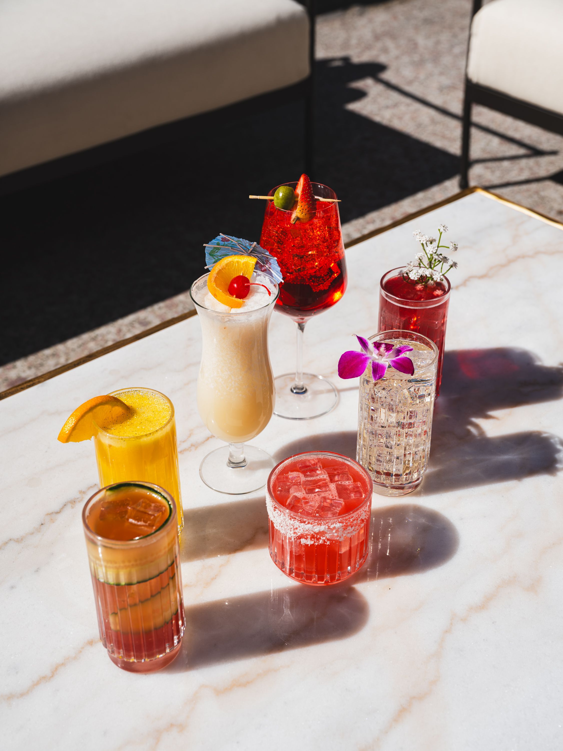 Cocktails on a table