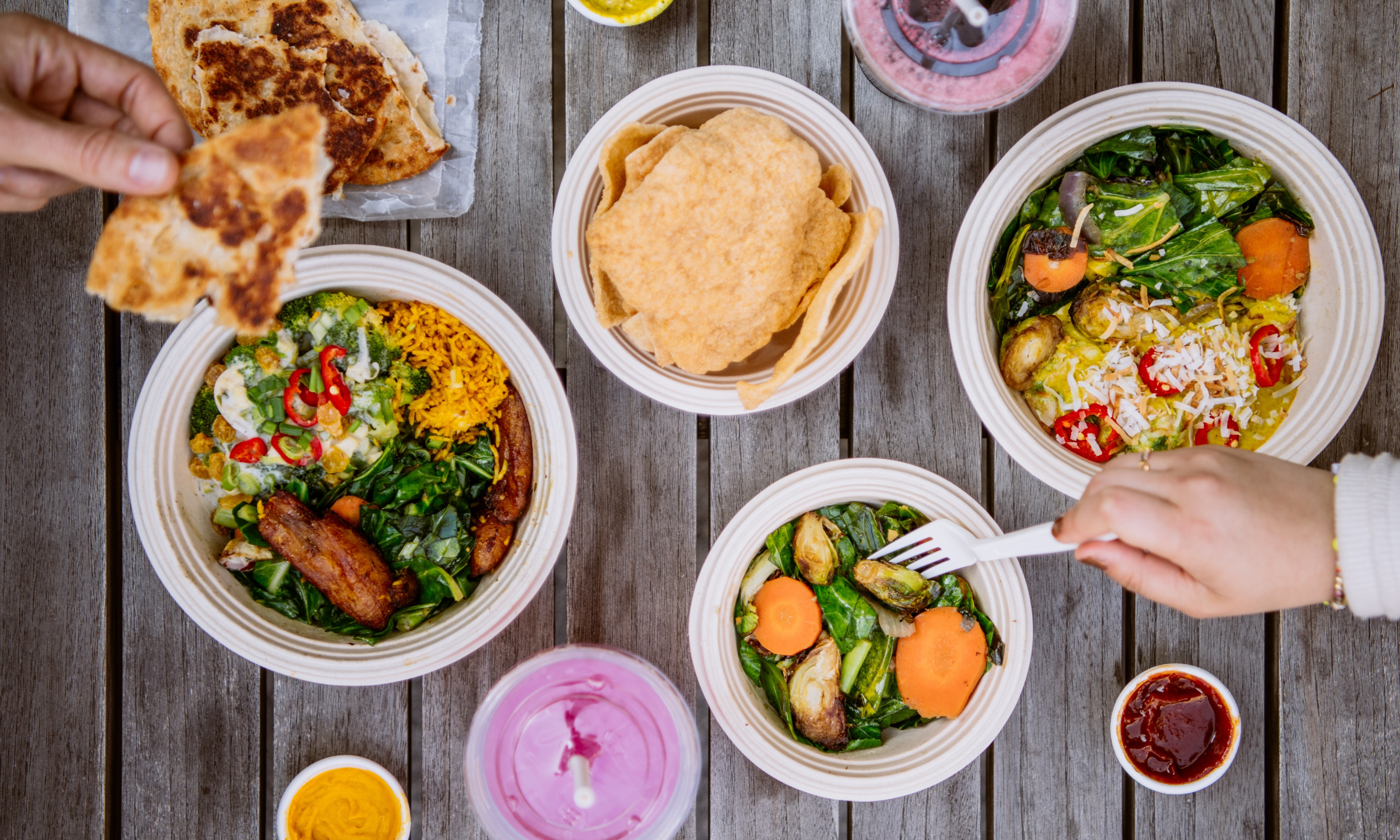 A range of dishes from Fieldtrip at Rockefeller Center