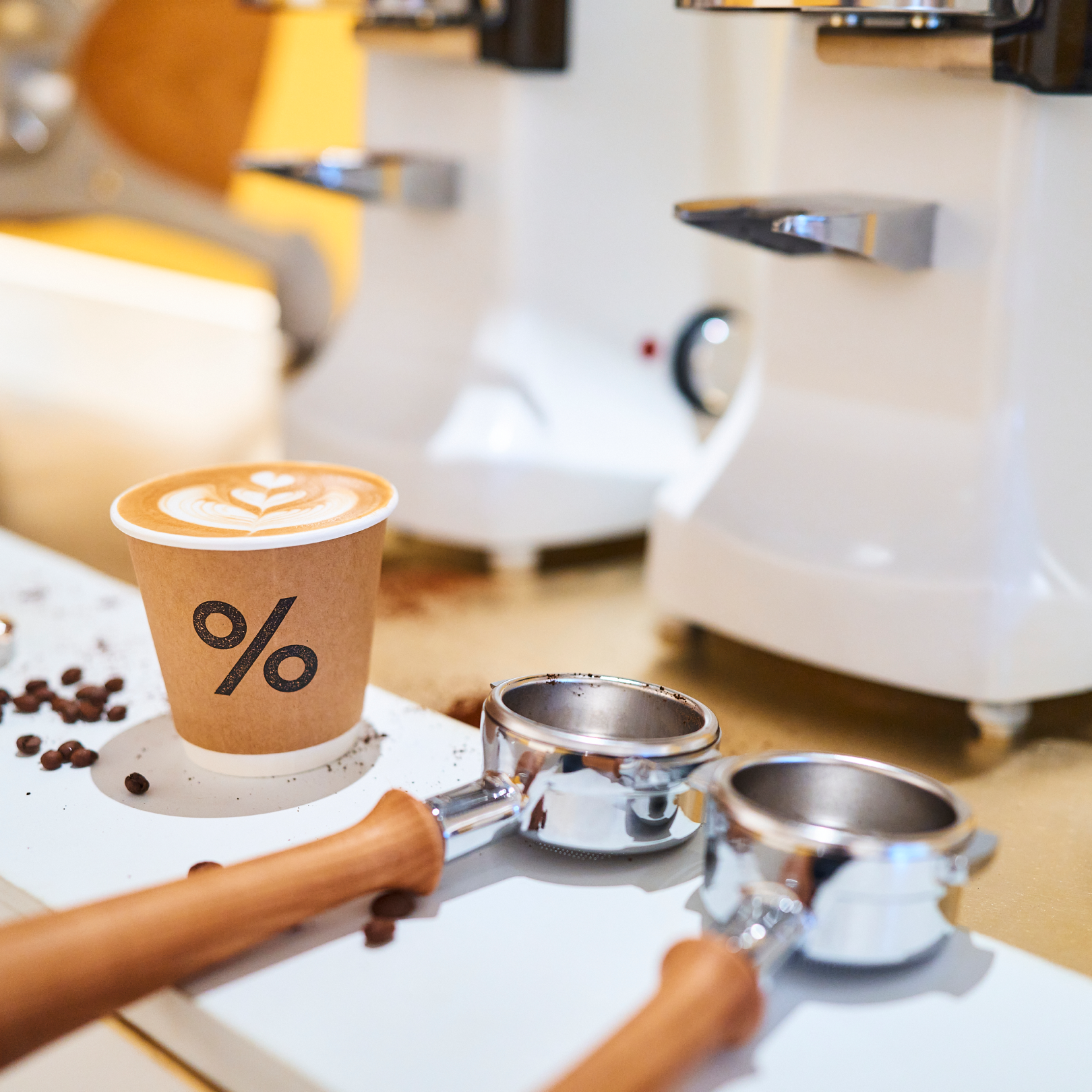 Freshly brewed espresso from % Arabica at Rockefeller Center