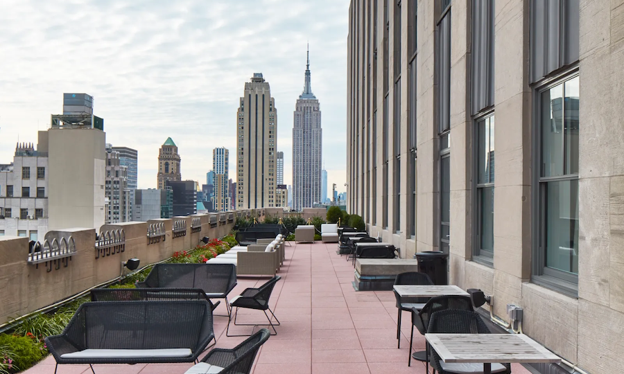 The outdoor terrace at The Clubhouse