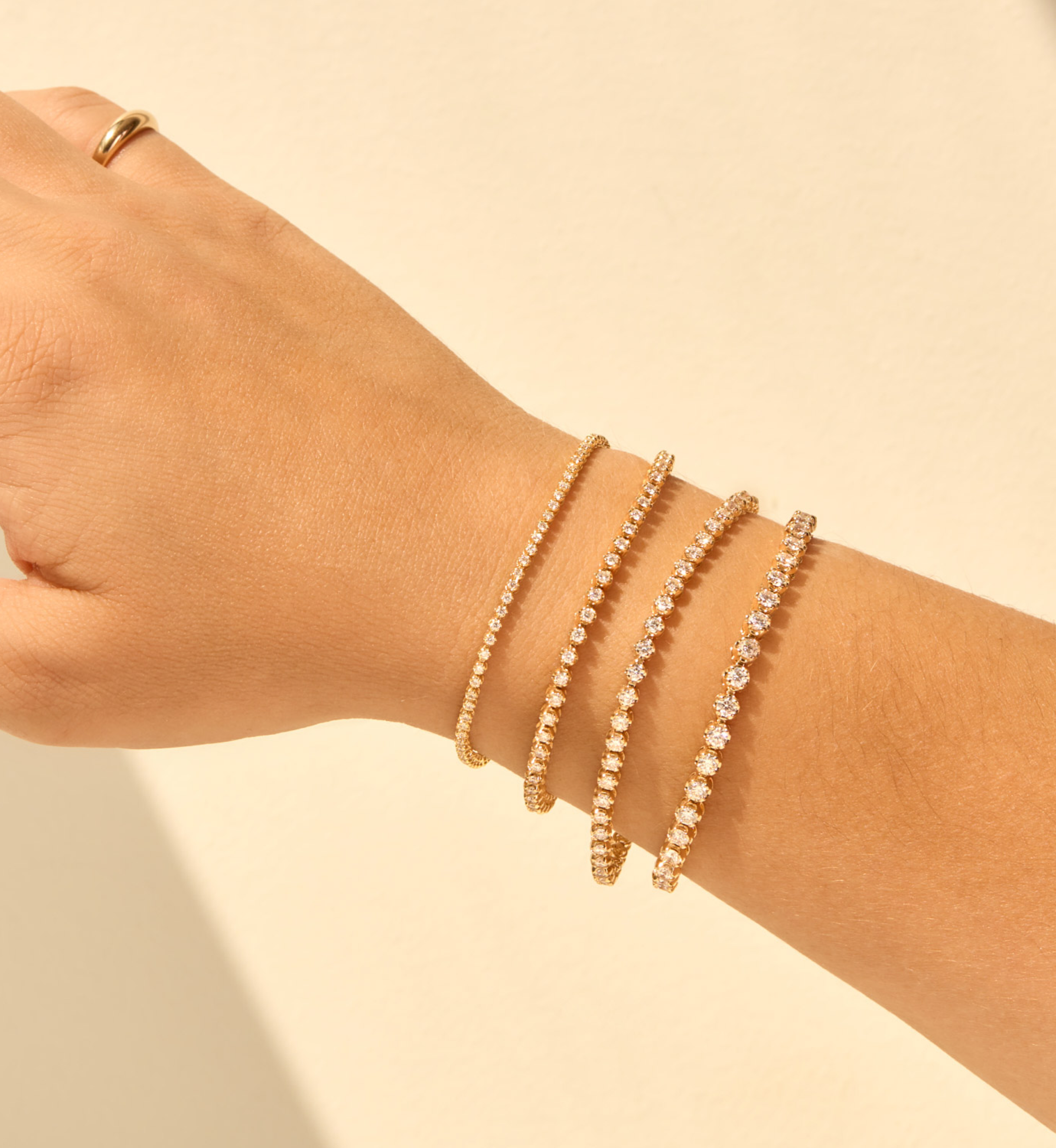 Four tennis bracelets from Catbird at Rockefeller Center