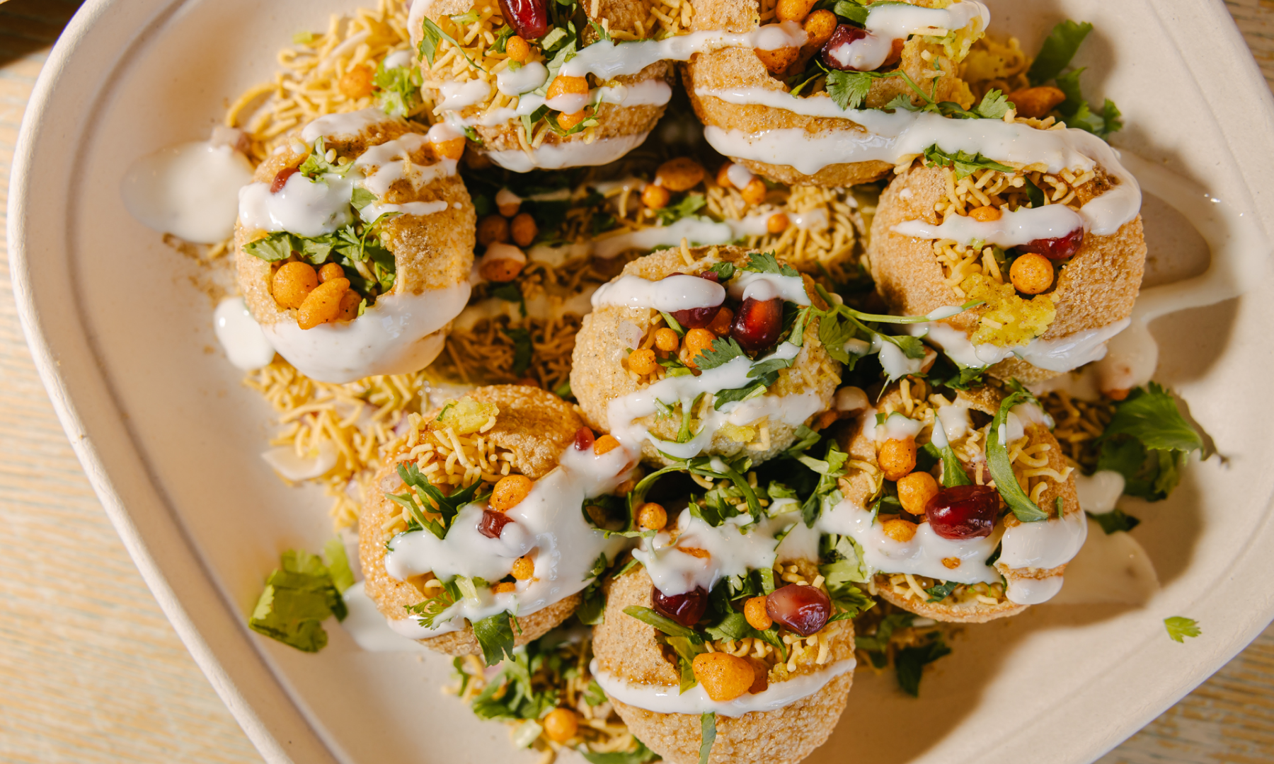 A plate of pani puri from Madras Doa