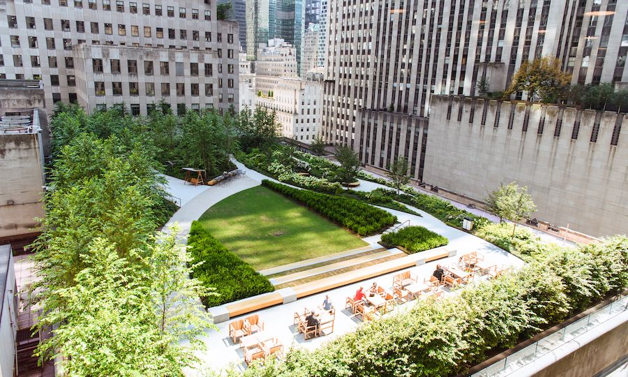 Aerial view of Radio Park at Rockefeller Center