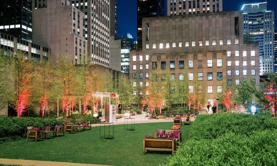 Outdoor seating at Radio Park