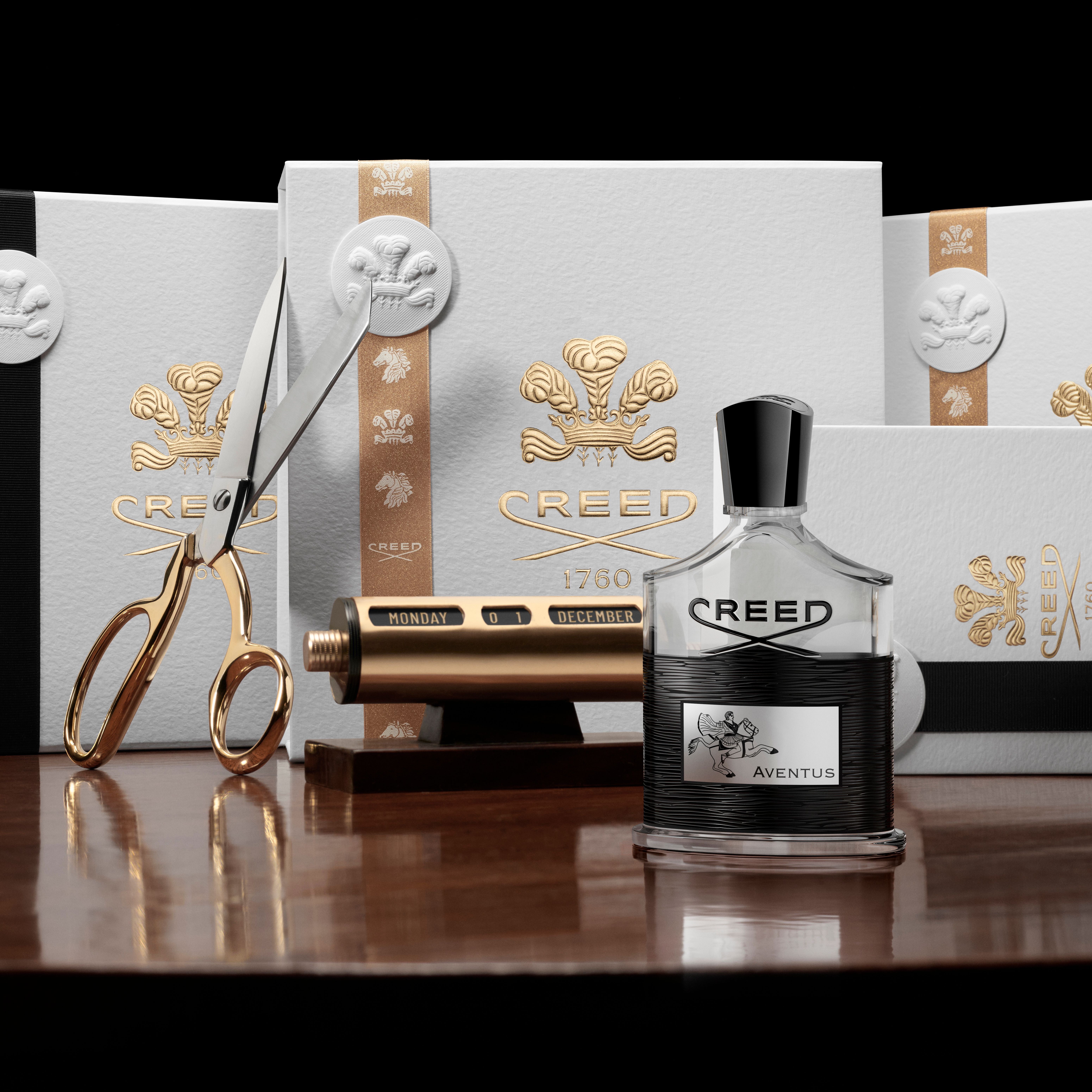 bottle of cologne on a brown table