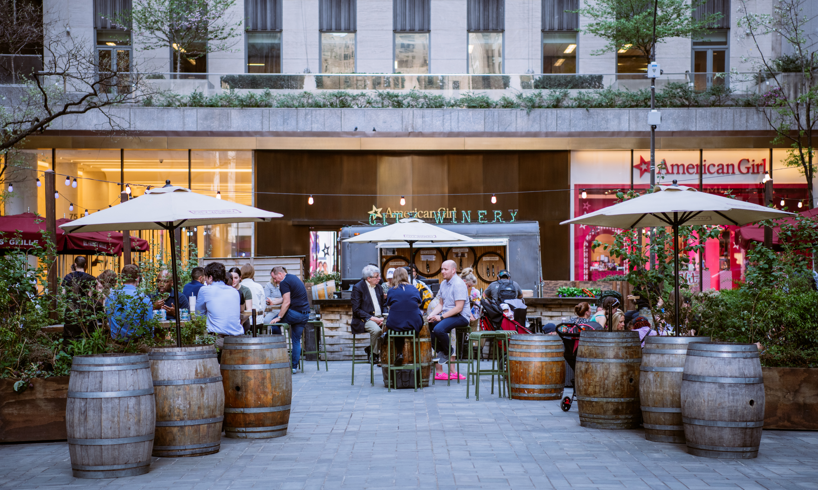 Outdoor seating at City Winery at Rockefeller Center
