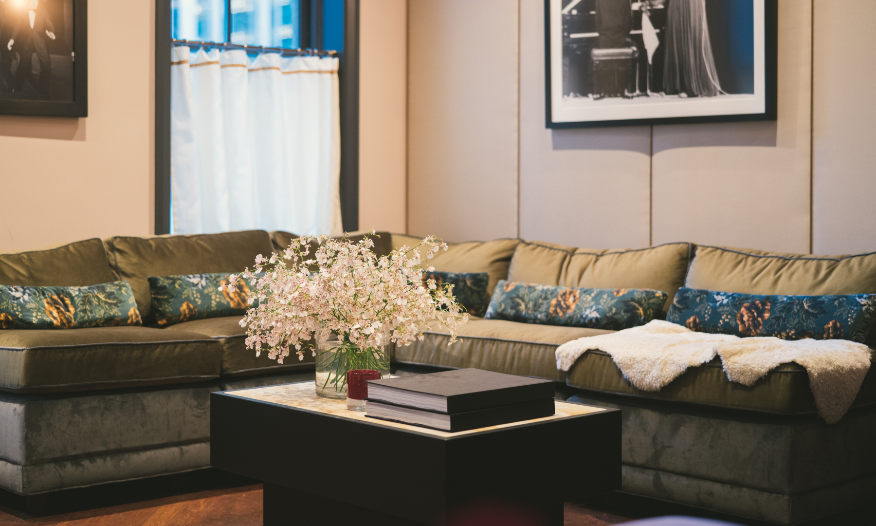 Couch seating on Pebble Bar's third floor