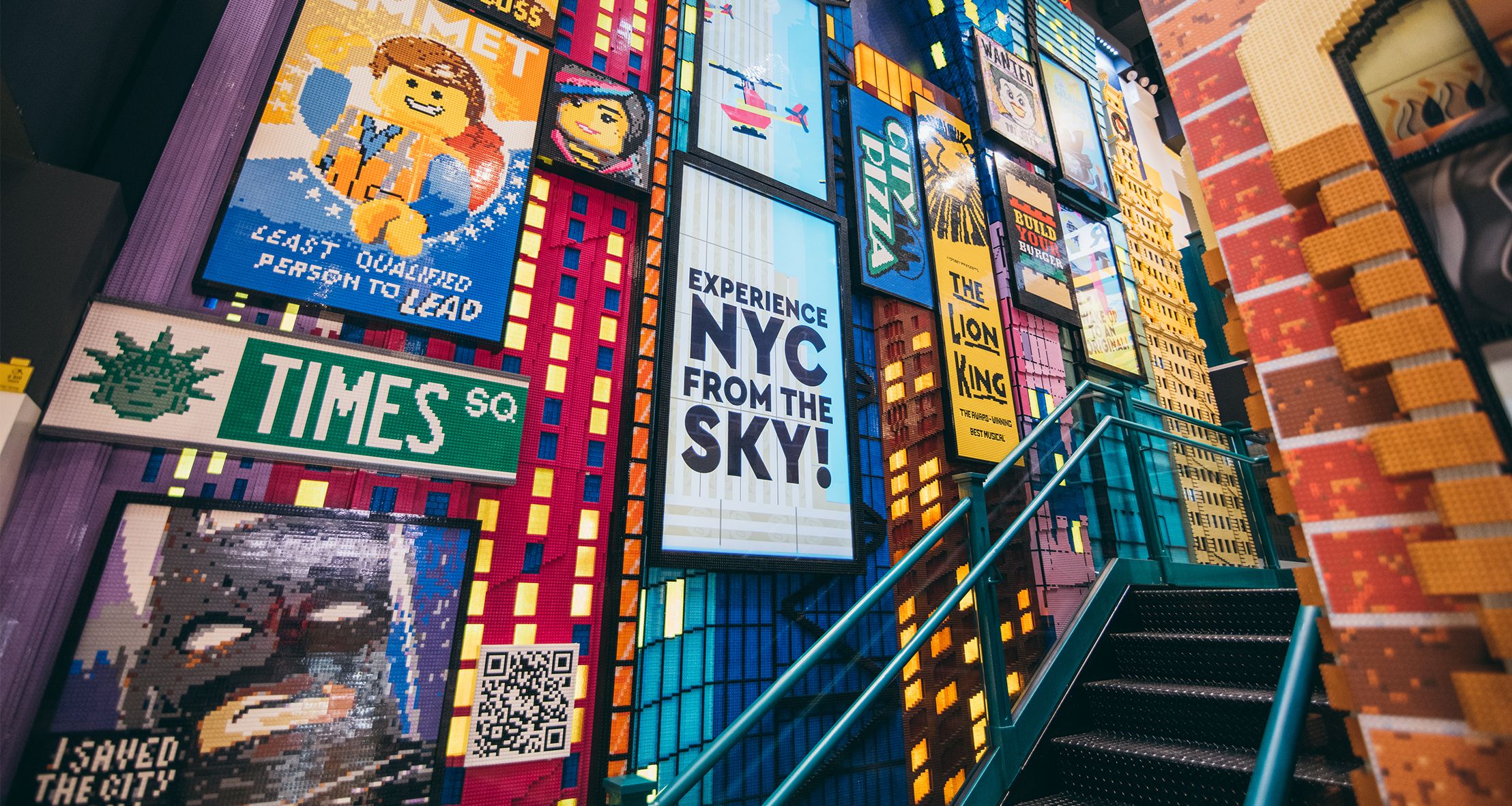 NYC street signs made out of LEGO pieces