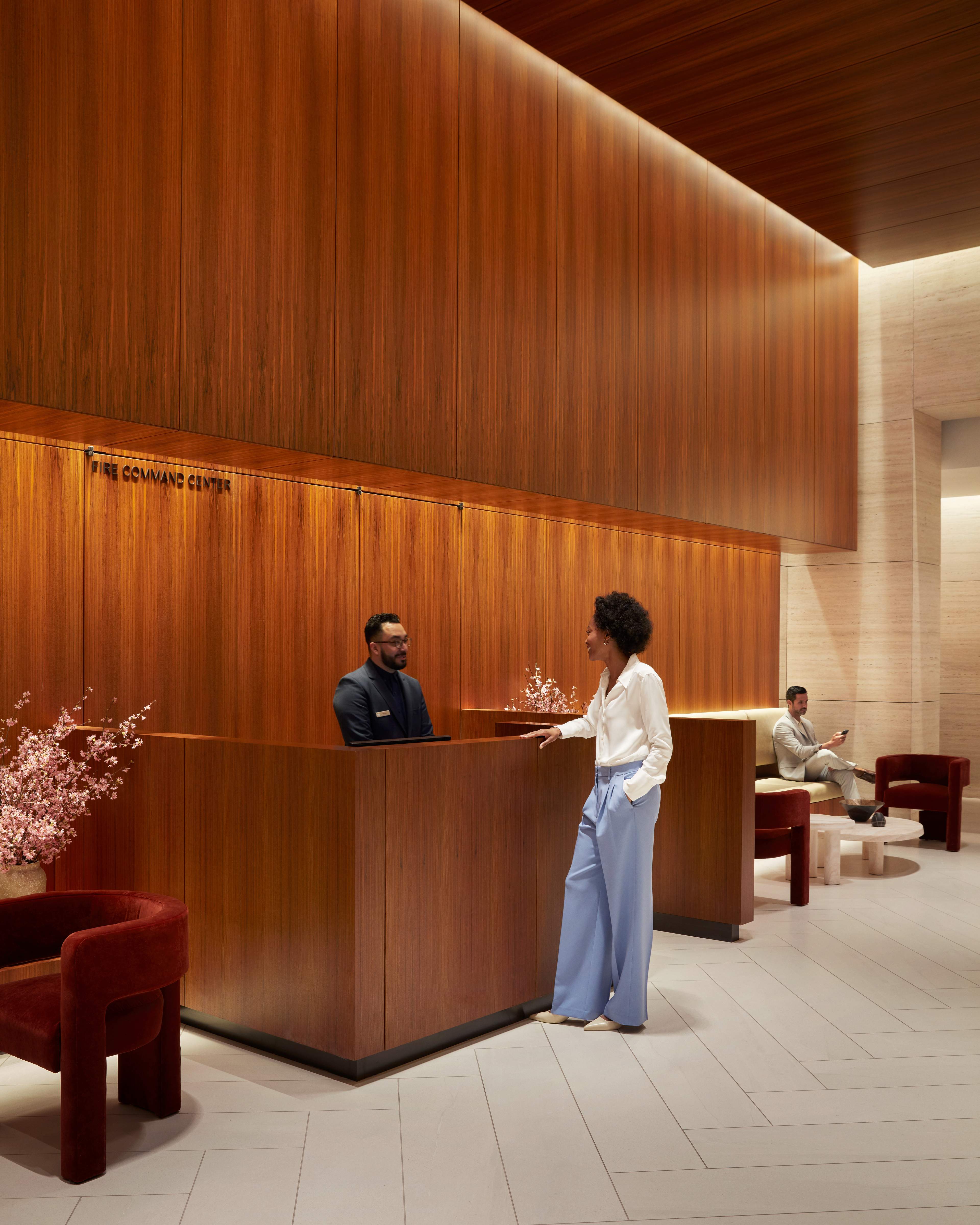Reception desk in the lobby