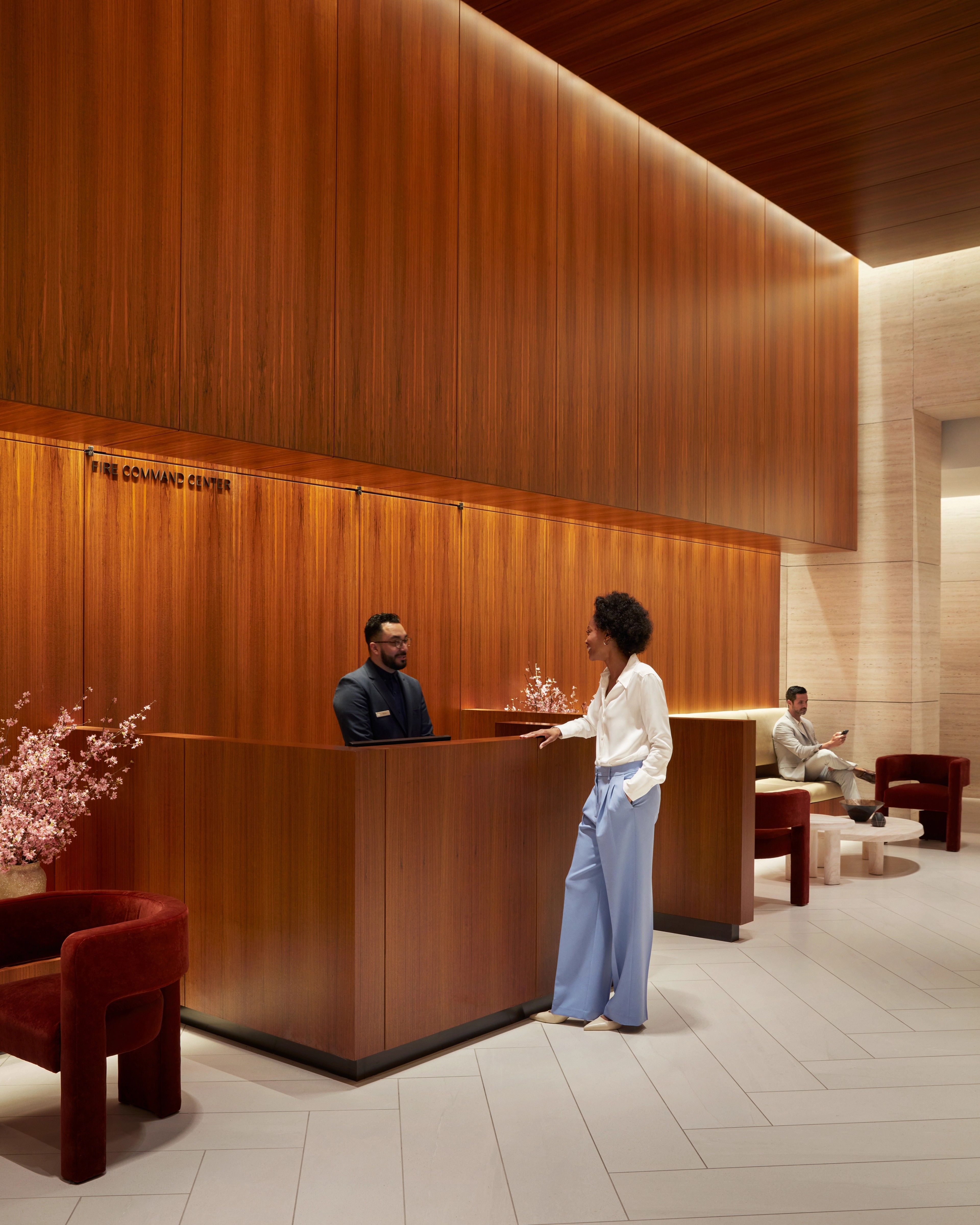Reception desk in the lobby