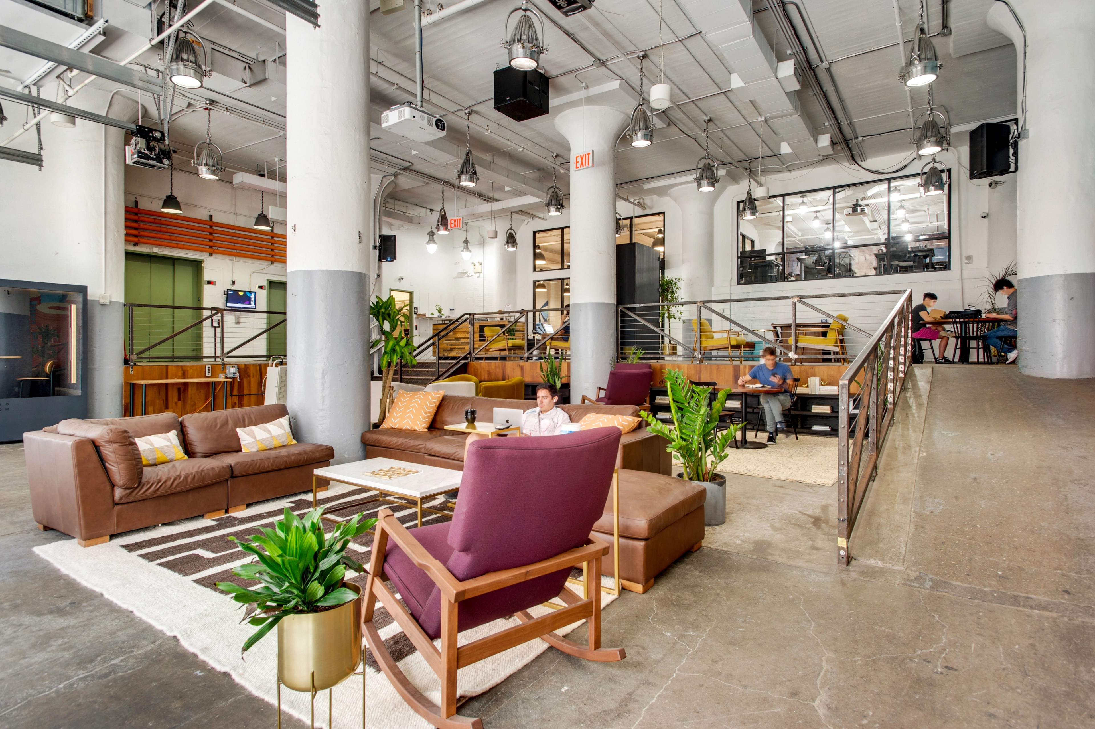 Studio interior seating and communal lounge