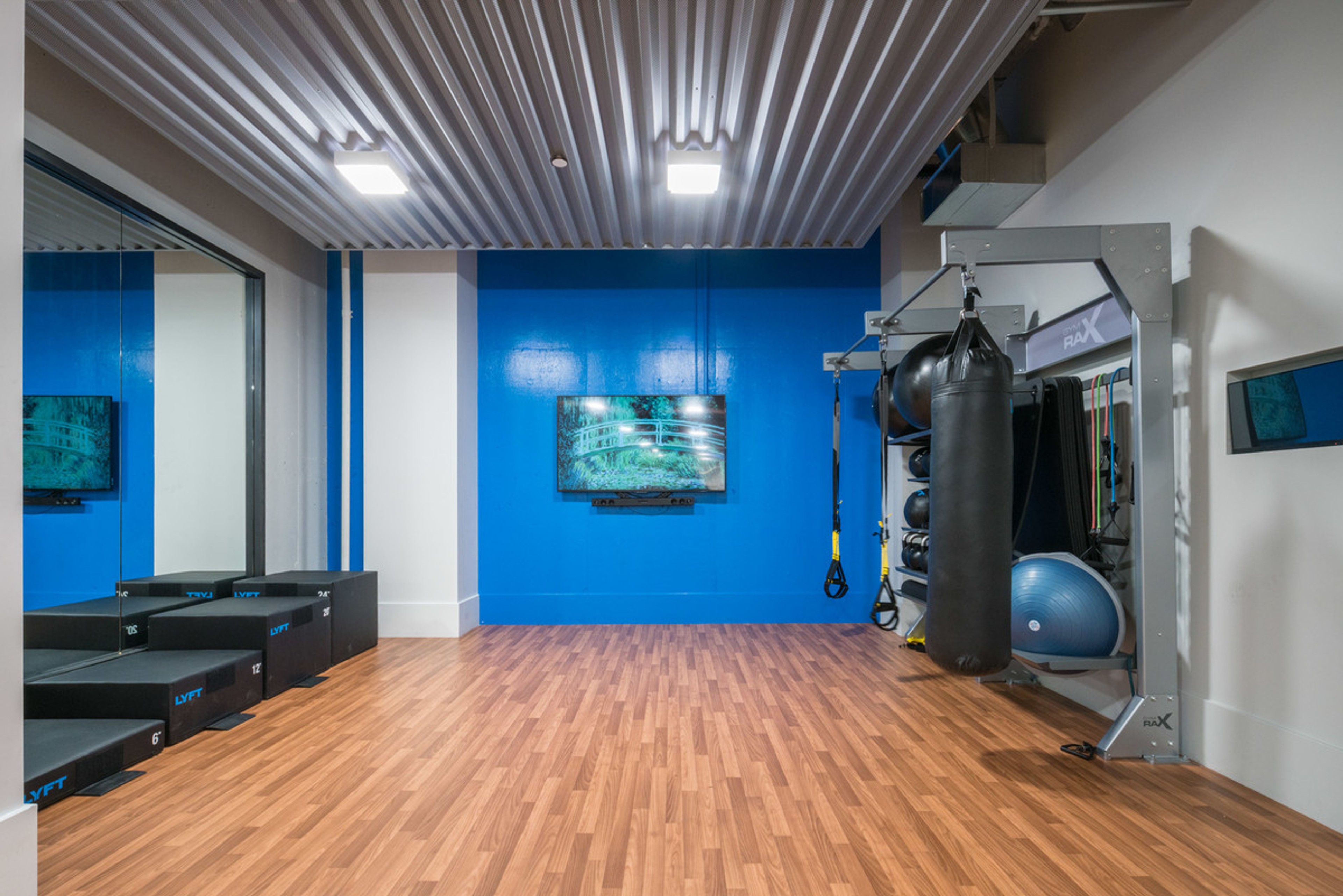 Interior view of 333 Bush fitness room