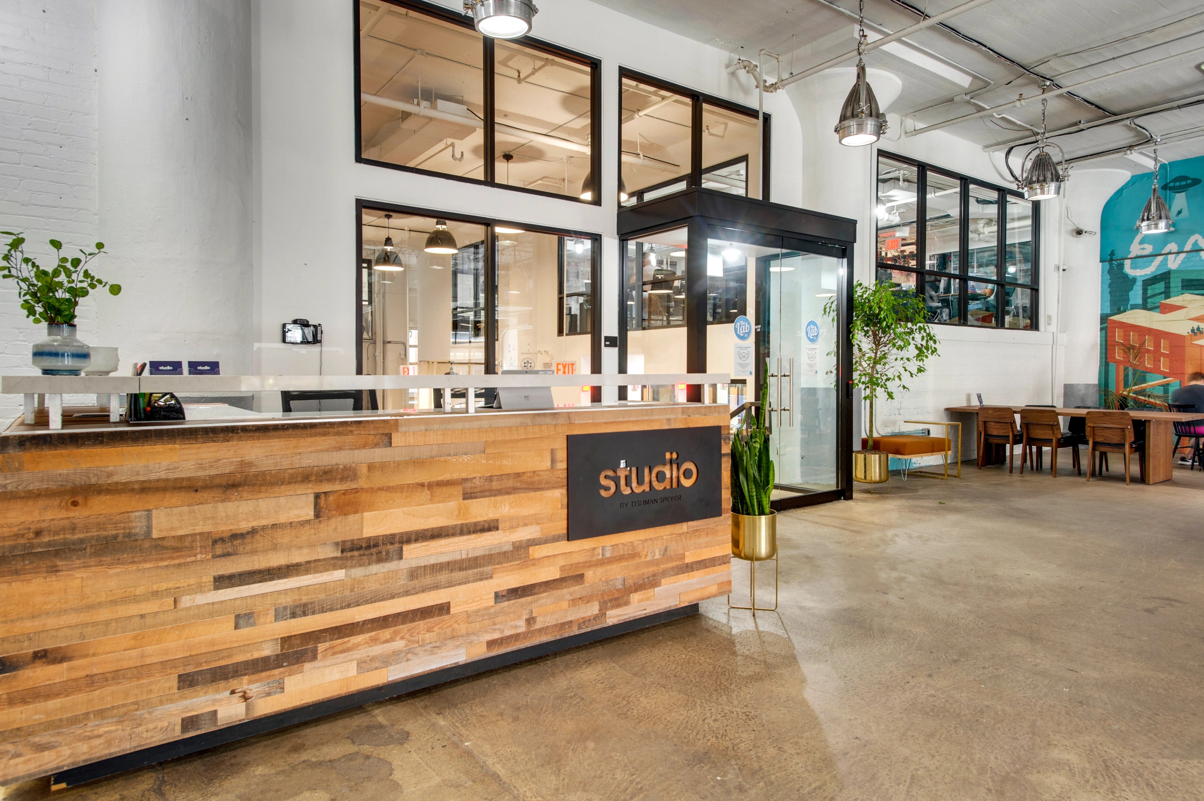 Welcome desk in Studio lobby at 175 Varick