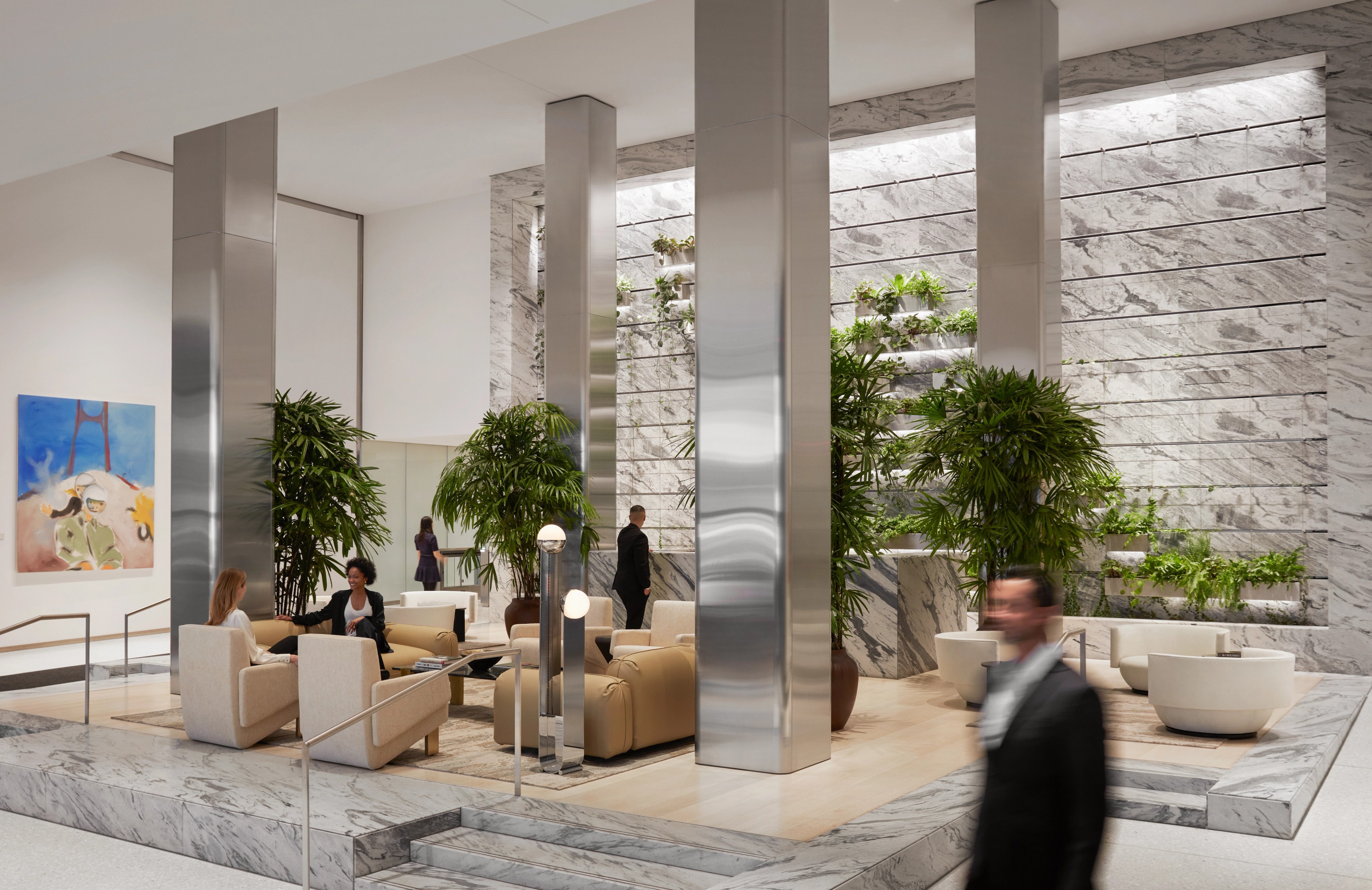 Lobby and green wall