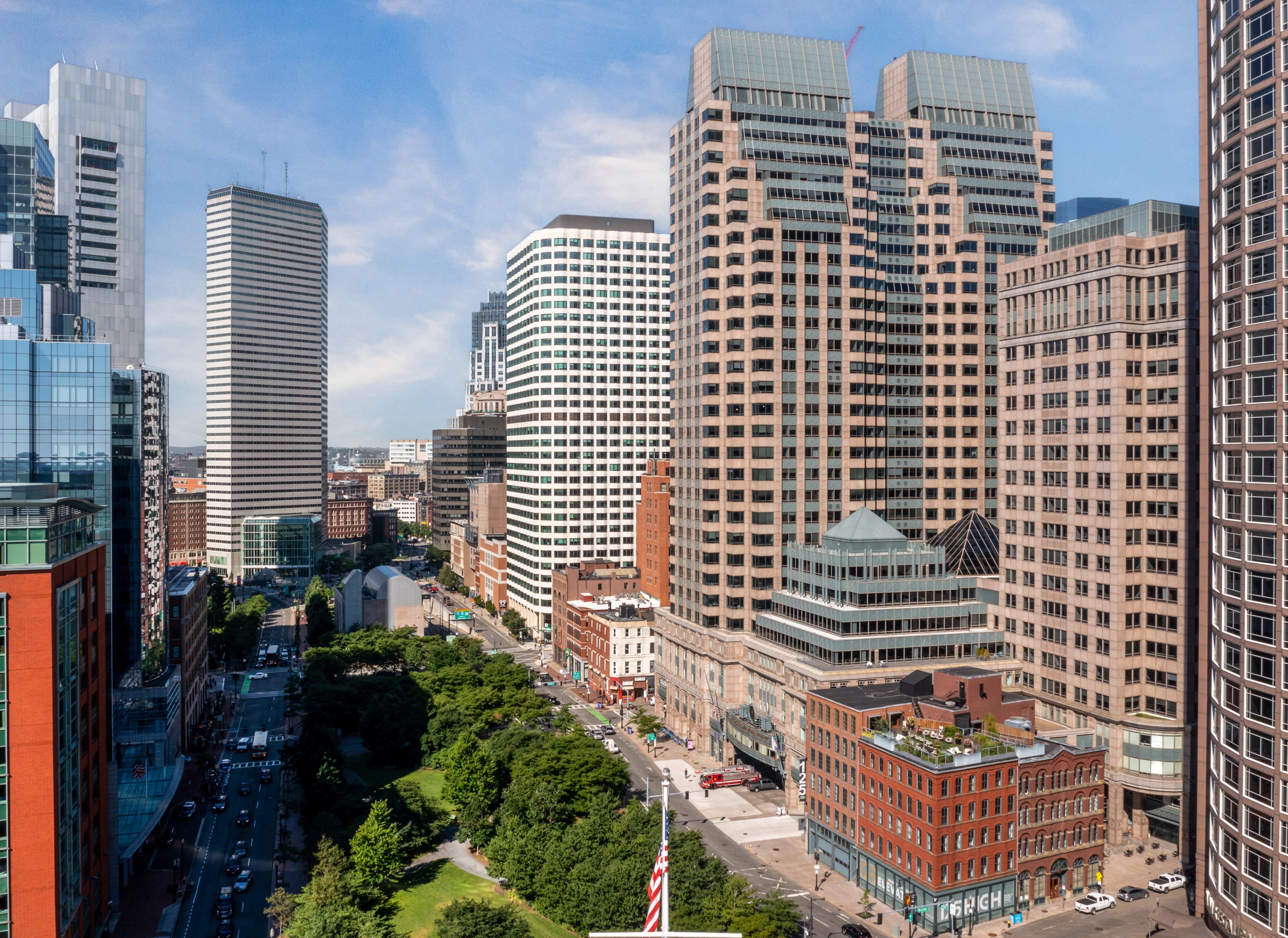 Image from a highrise looking over the financial district of Boston