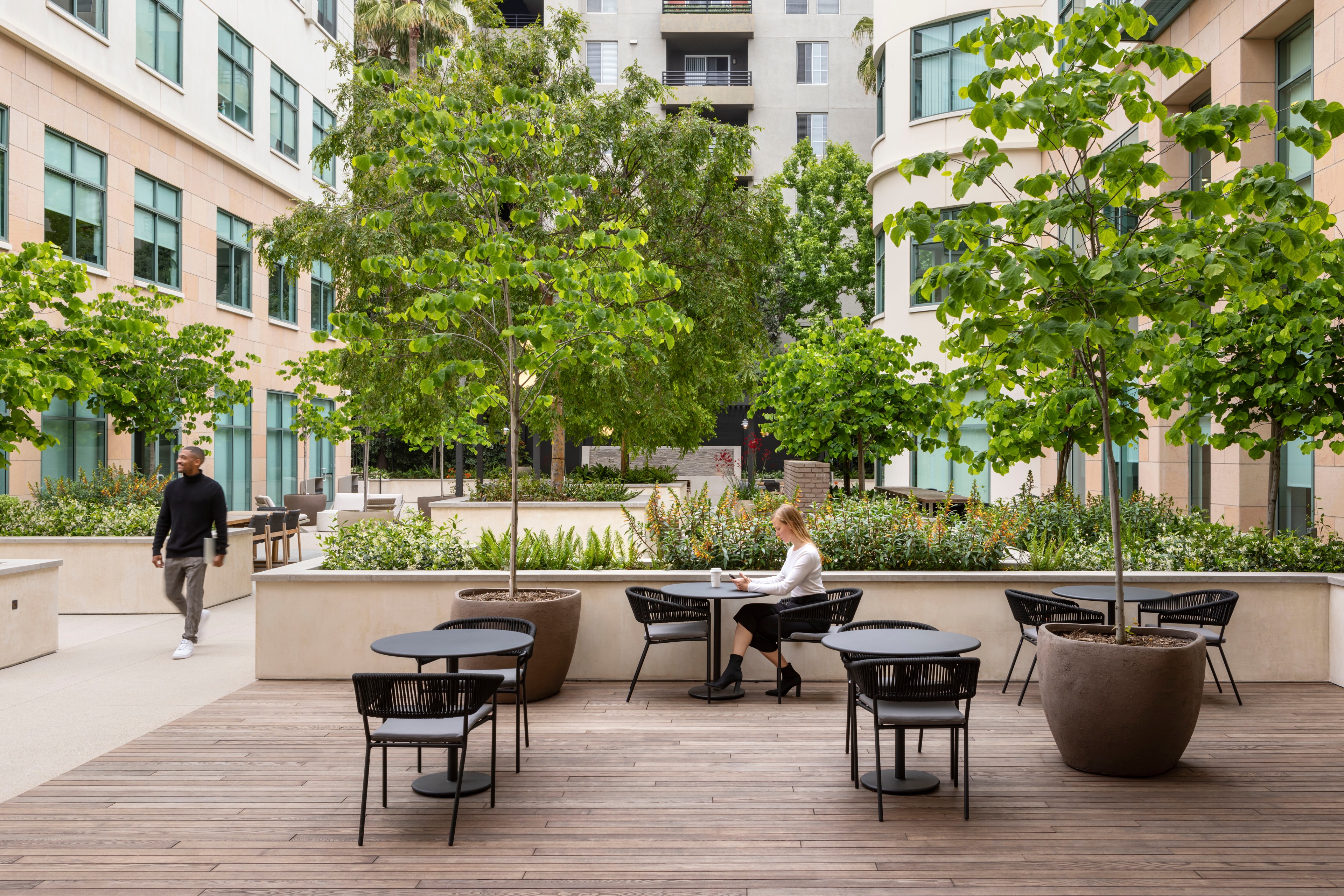 Enjoy our cafe style seating with office mates.