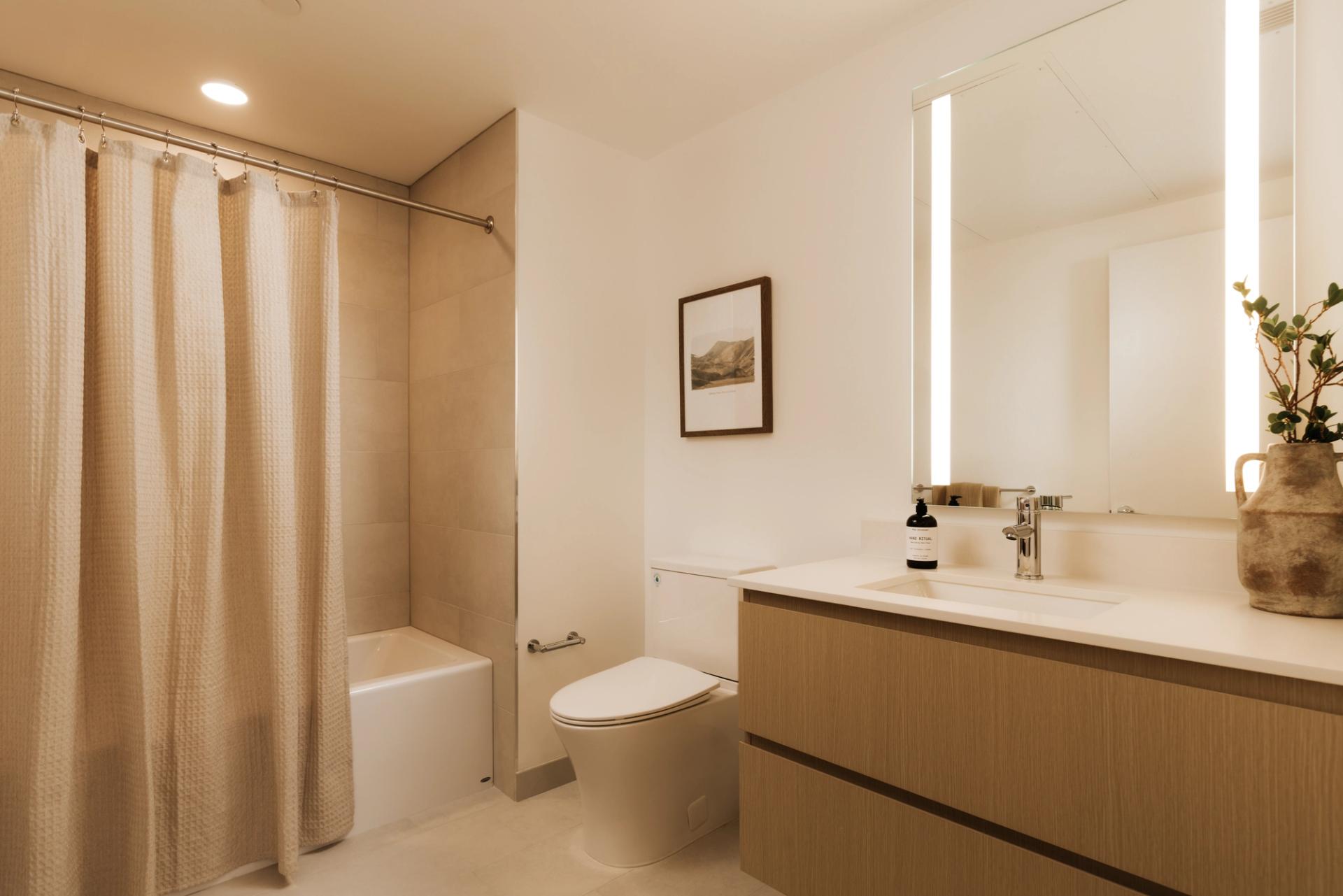 Spa-like bathrooms designed for calm and quiet comfort
