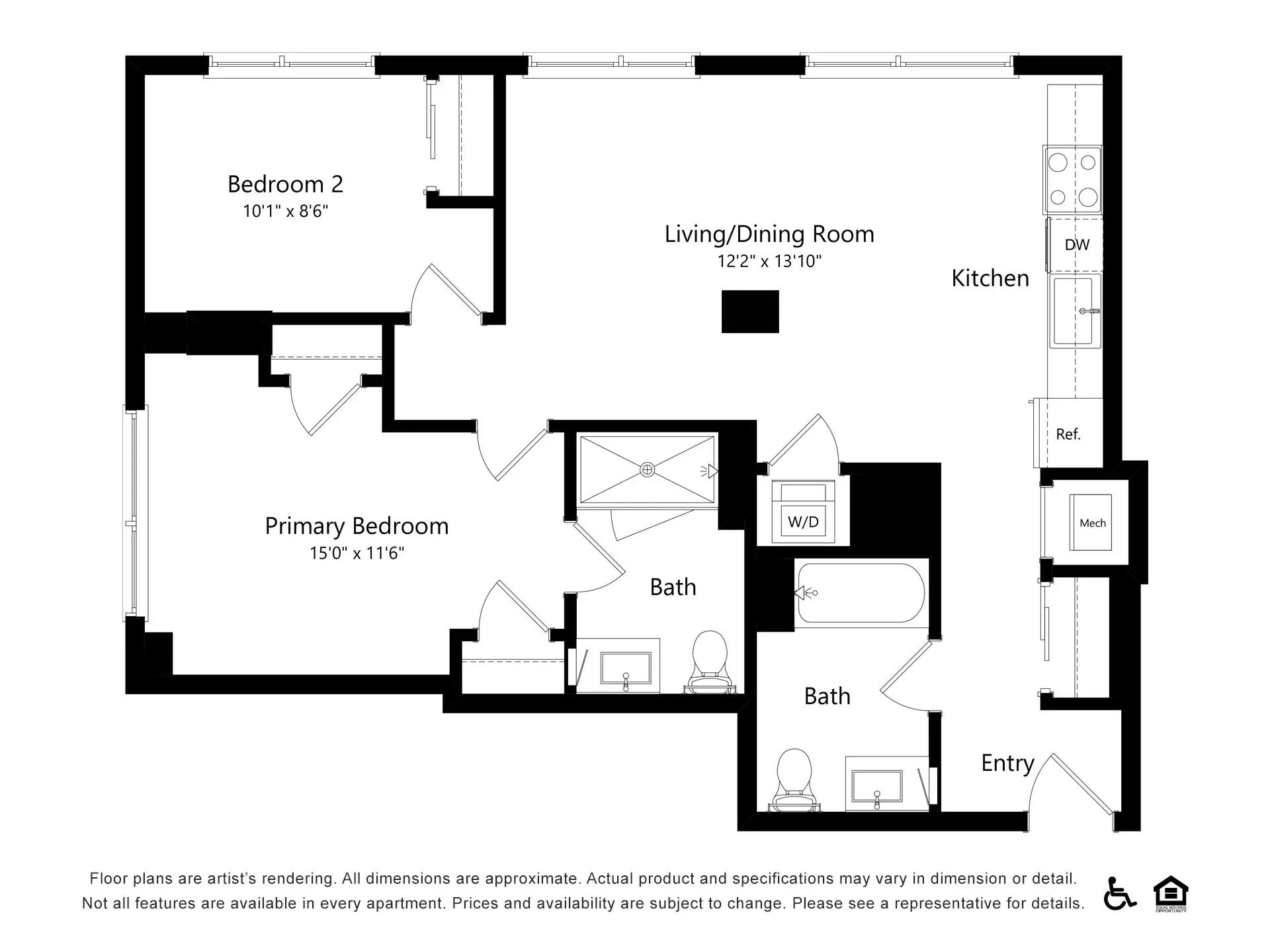 3D floor plan image for apartment undefined at Randolph Perimeter