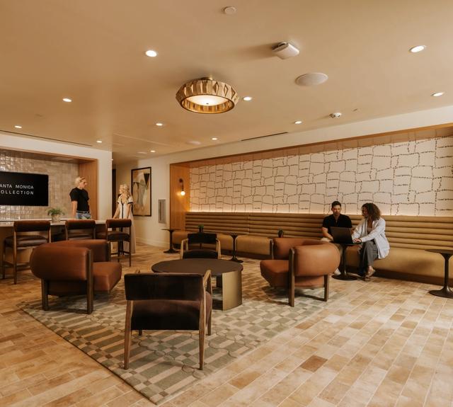 Thoughtfully designed coworking lounge with private spaces for focus and productivity