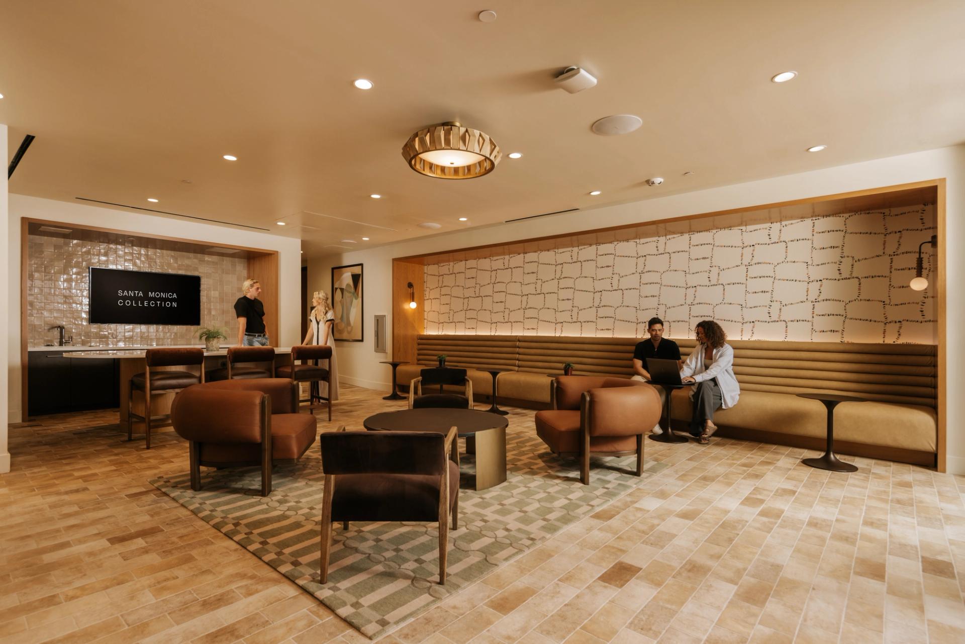 Thoughtfully designed coworking lounge with private spaces for focus and productivity