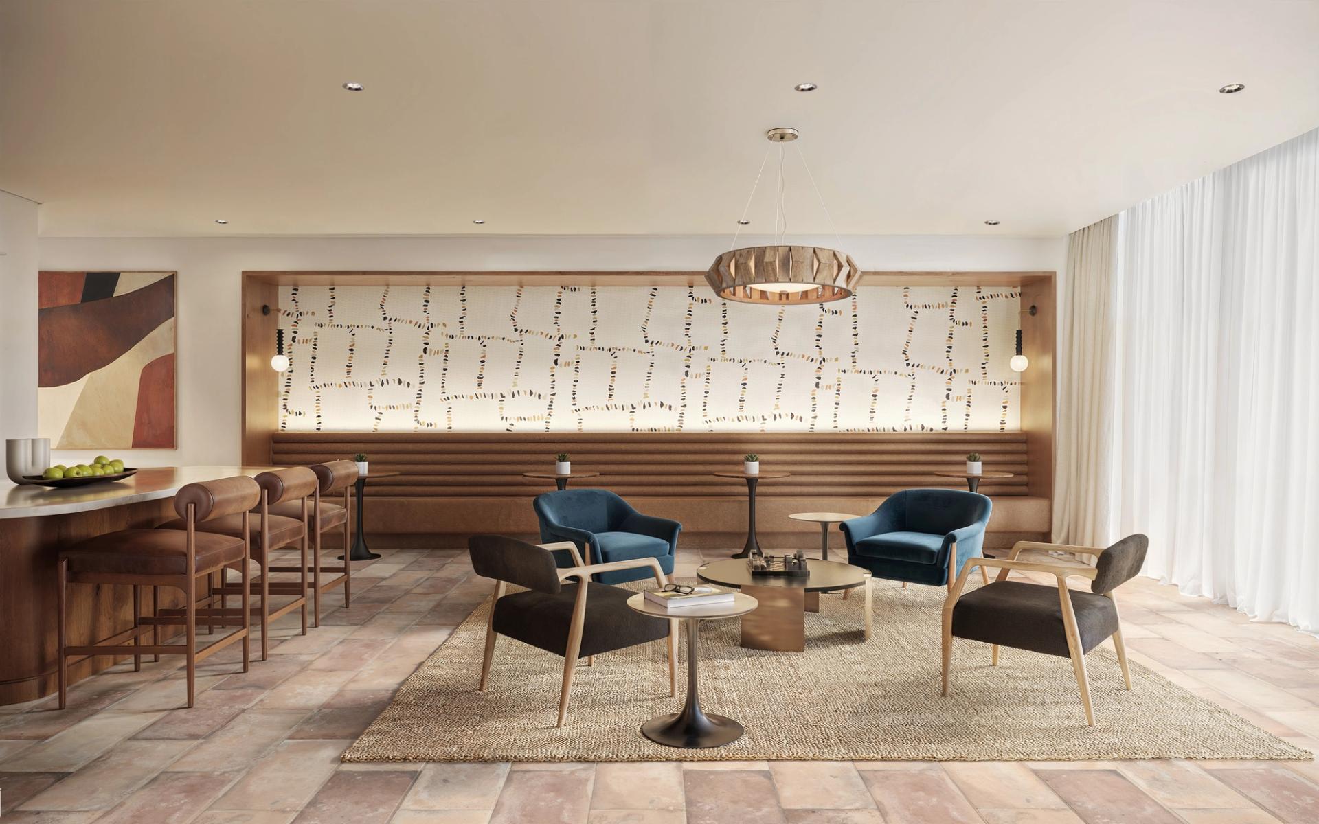 Thoughtfully designed coworking lounge with private spaces for focus and productivity