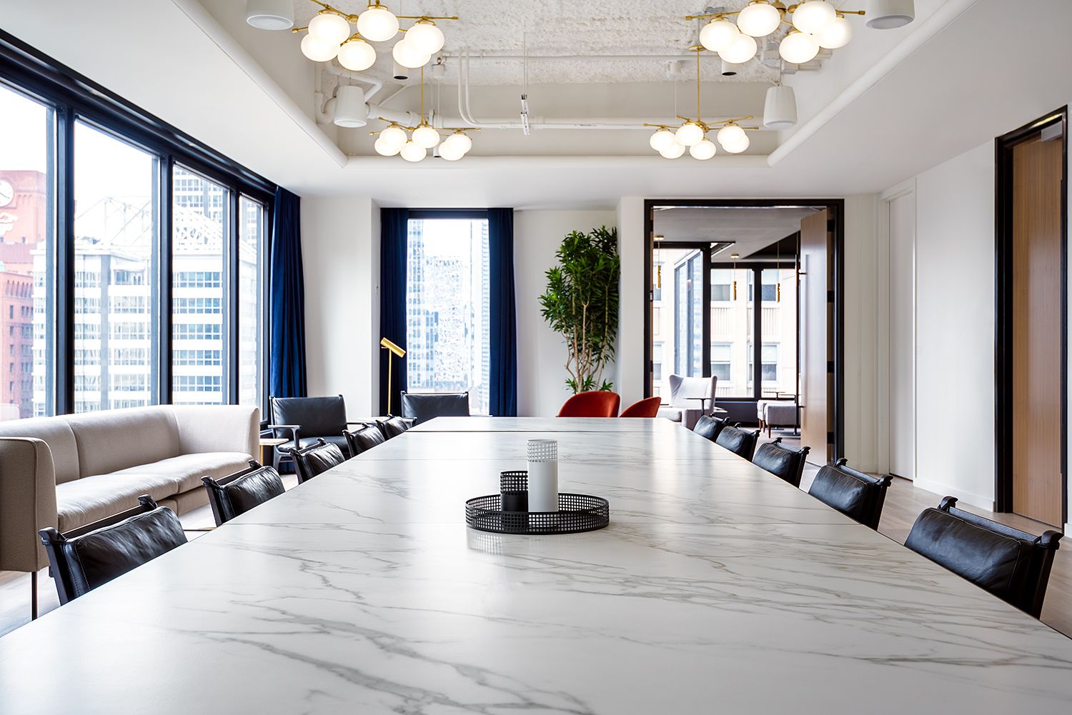Whether it’s boardroom or classroom-style, the 12th floor Conference Center can accommodate up to 60 people. All rooms include A/V capabilities and audio conferencing.