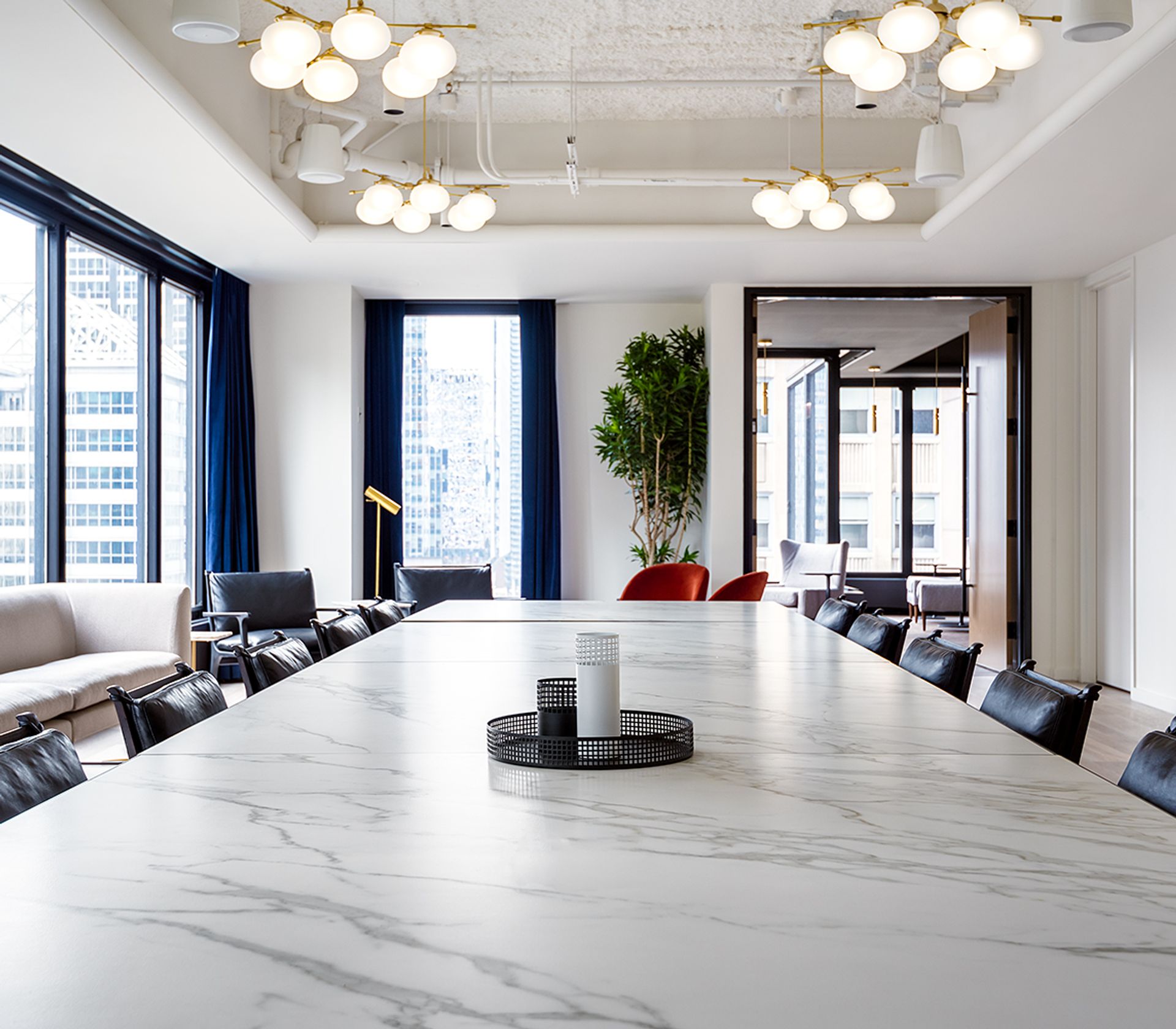 Whether it’s boardroom or classroom-style, the 12th floor Conference Center can accommodate up to 60 people. All rooms include A/V capabilities and audio conferencing.