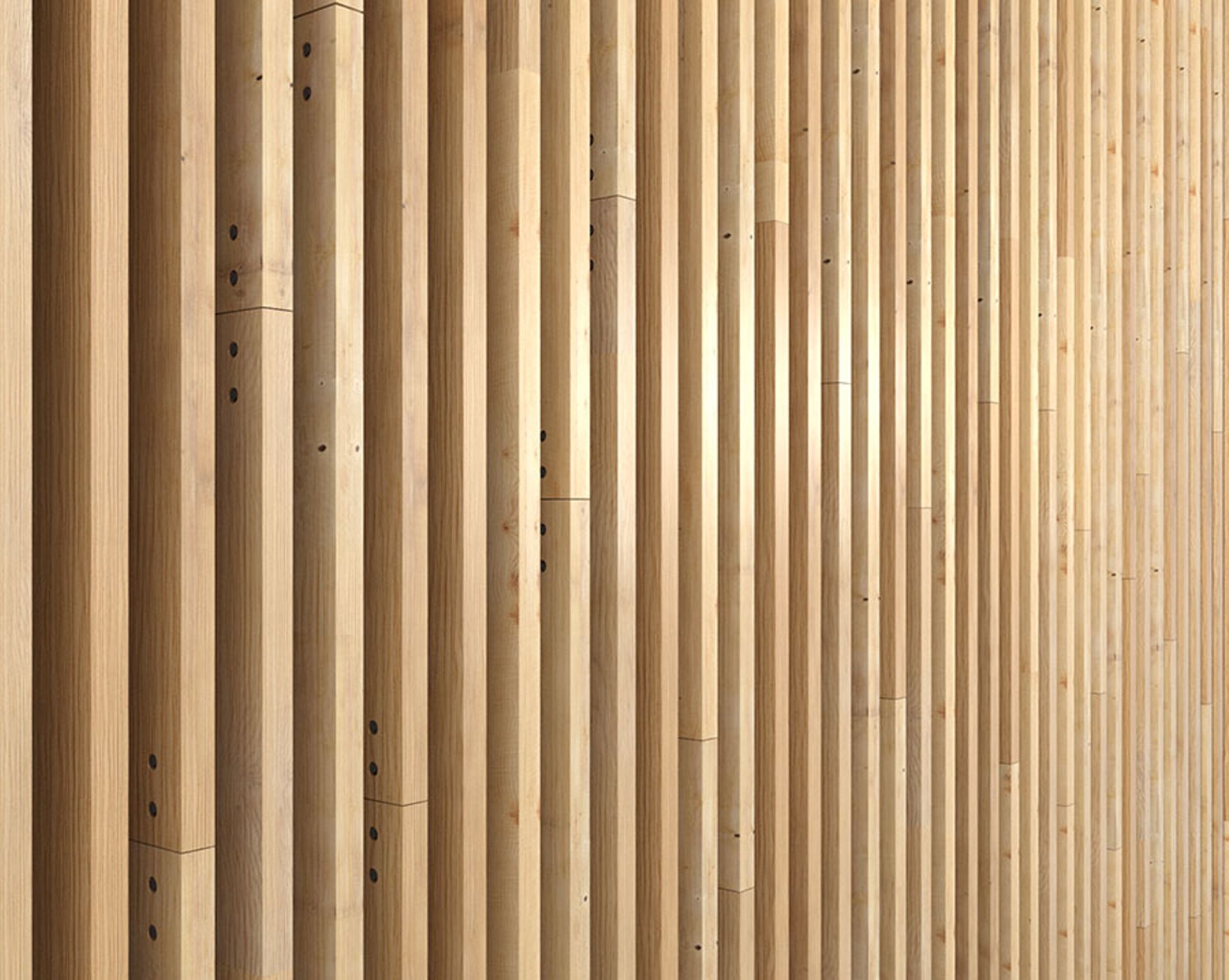 architectural wood fin detailing