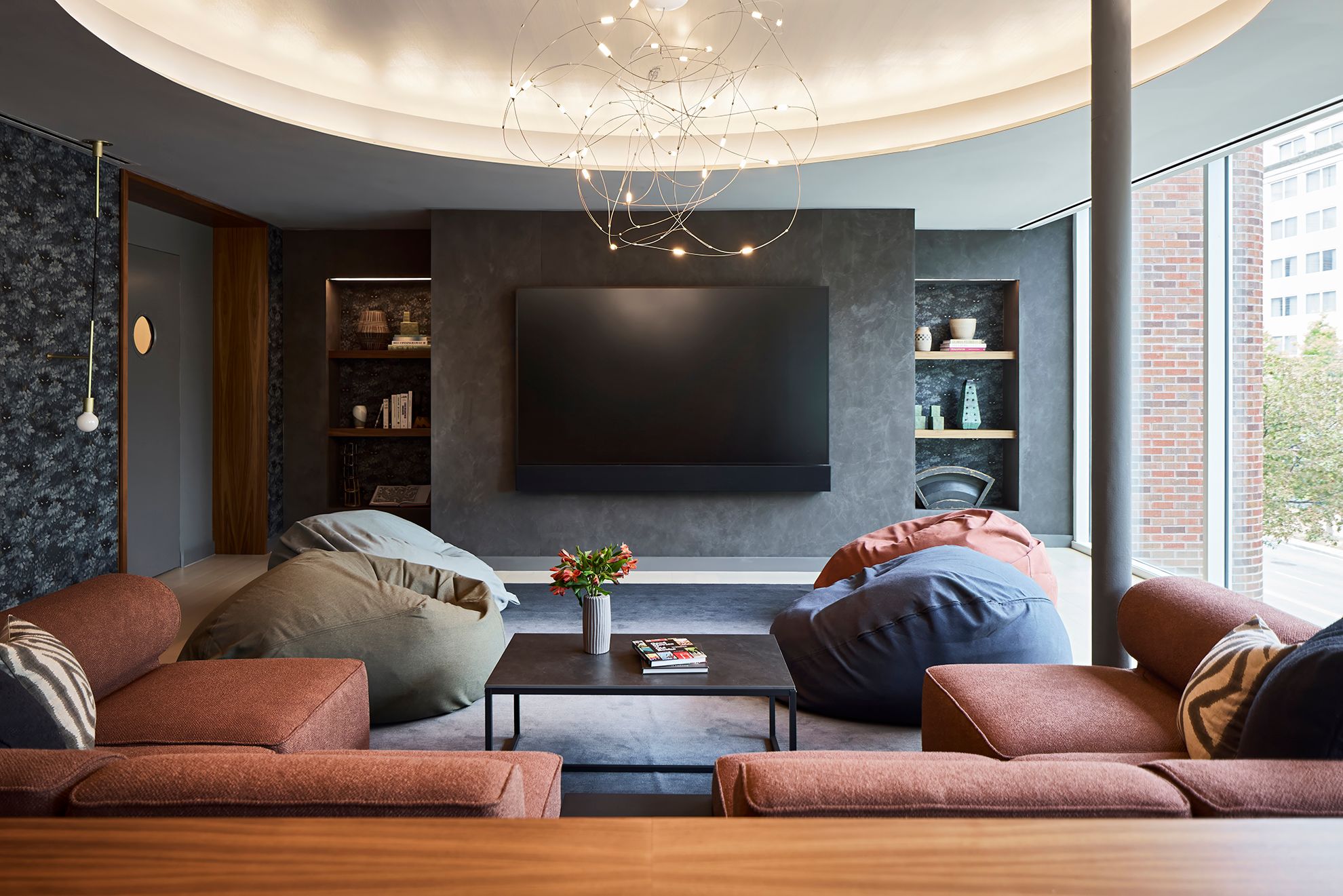 Rendering of residences enjoying the sky loung in the Residences at Mazza