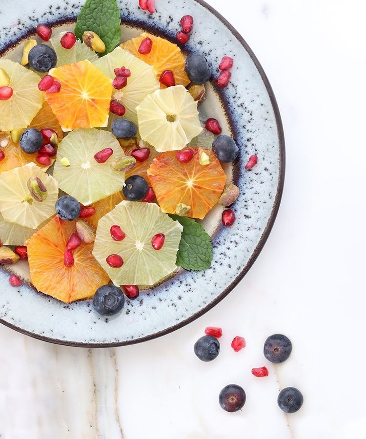 A refreshing mix of oranges, lemons, and pomegranates.