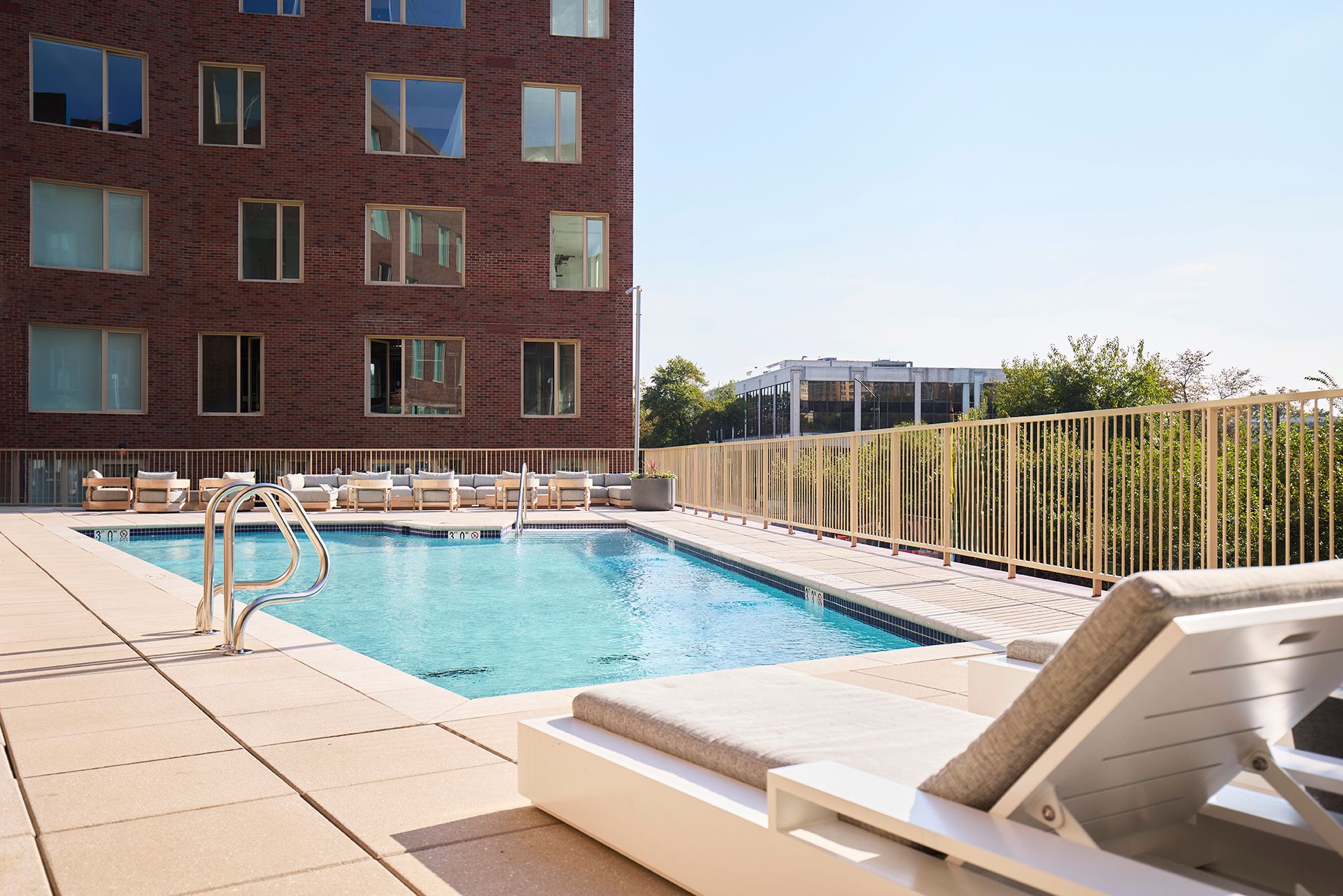 Rendering of the outdoor and pool area at the Residences at Mazza