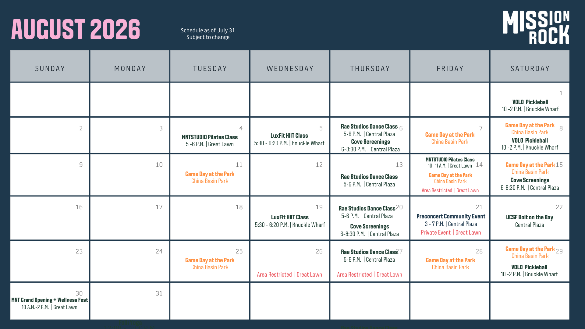 Single event calendar image