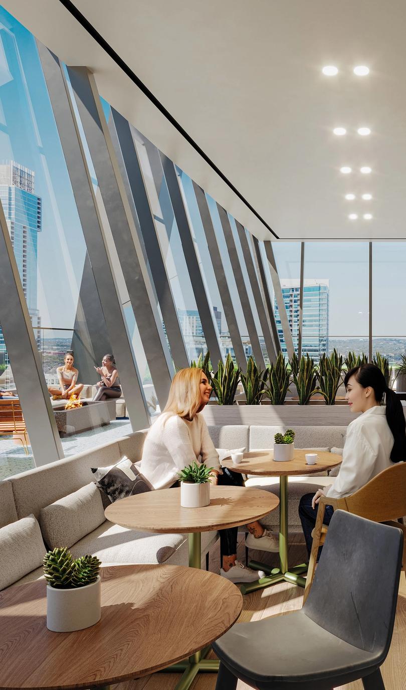 Common seating area with an outside terrace