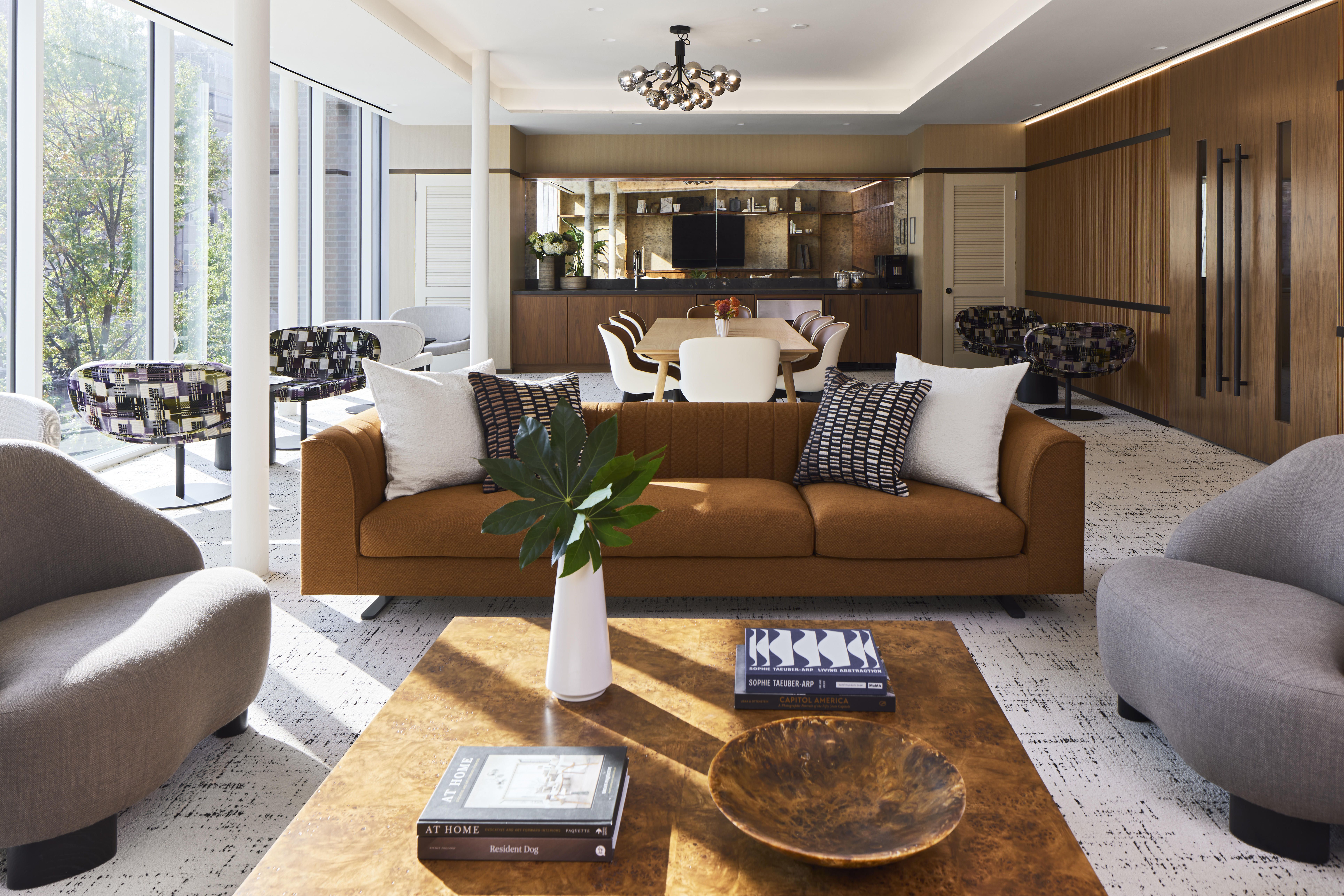 Residences at Mazza coworking lounge and amenity space - Washington, DC