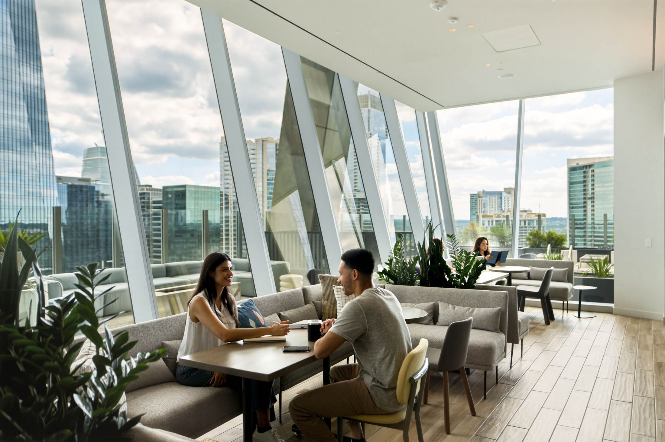 Common seating area with an outside terrace