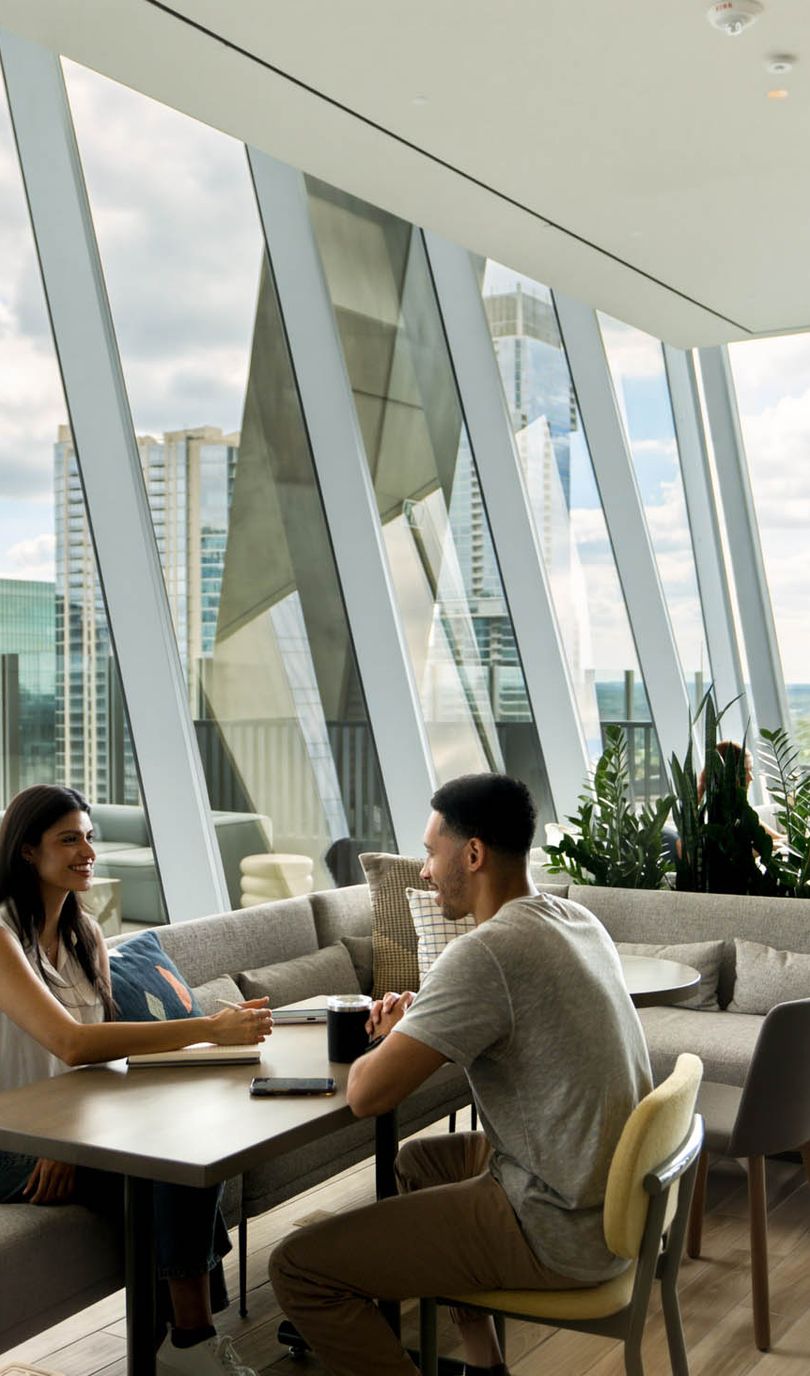 Common seating area with an outside terrace