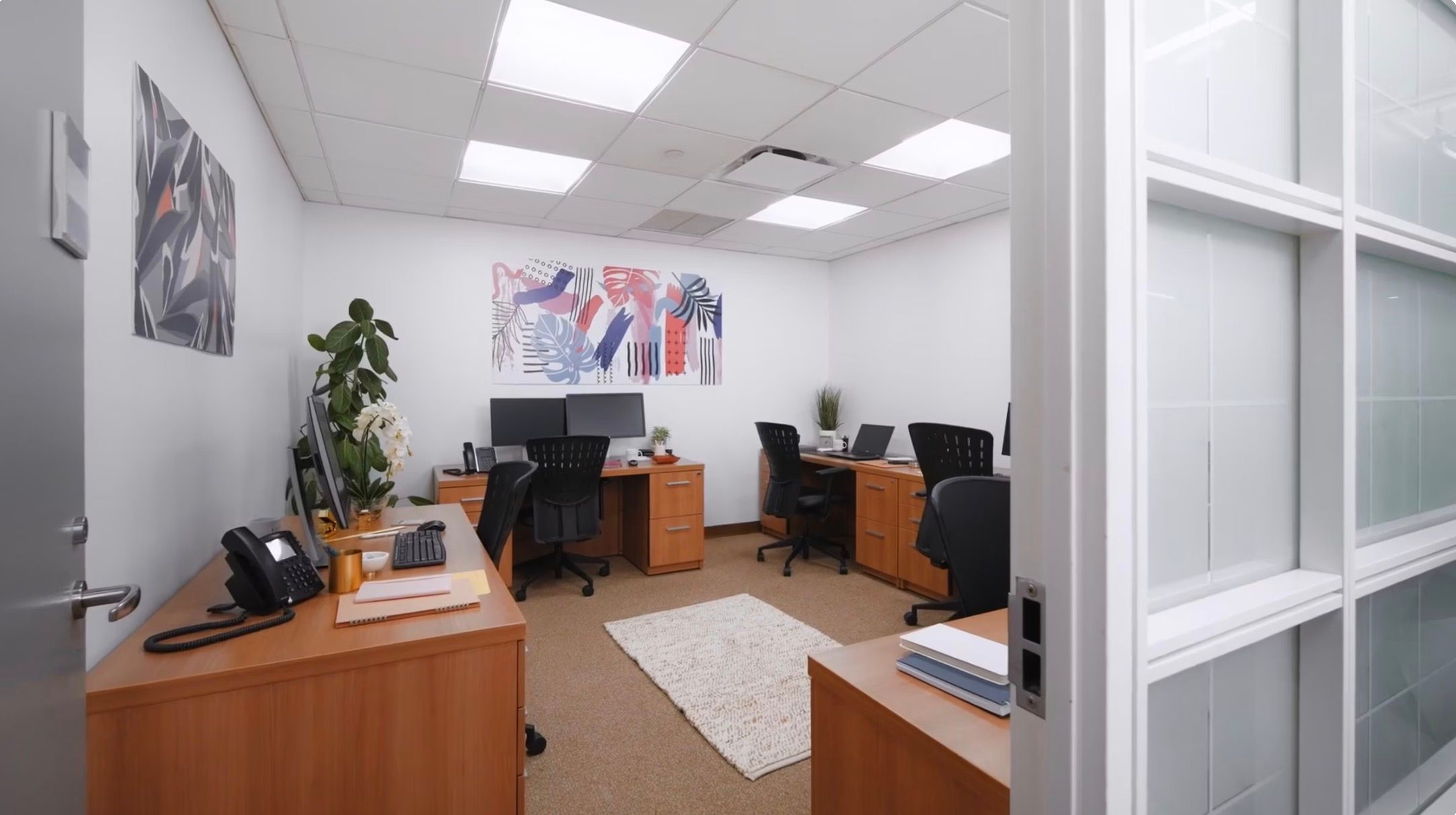 a fully furnished private office space available for rent or lease