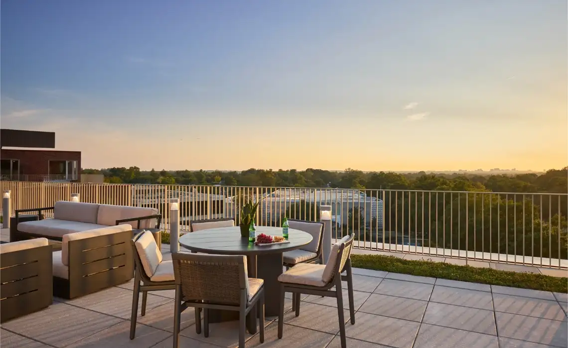 Photo of rooftop seating