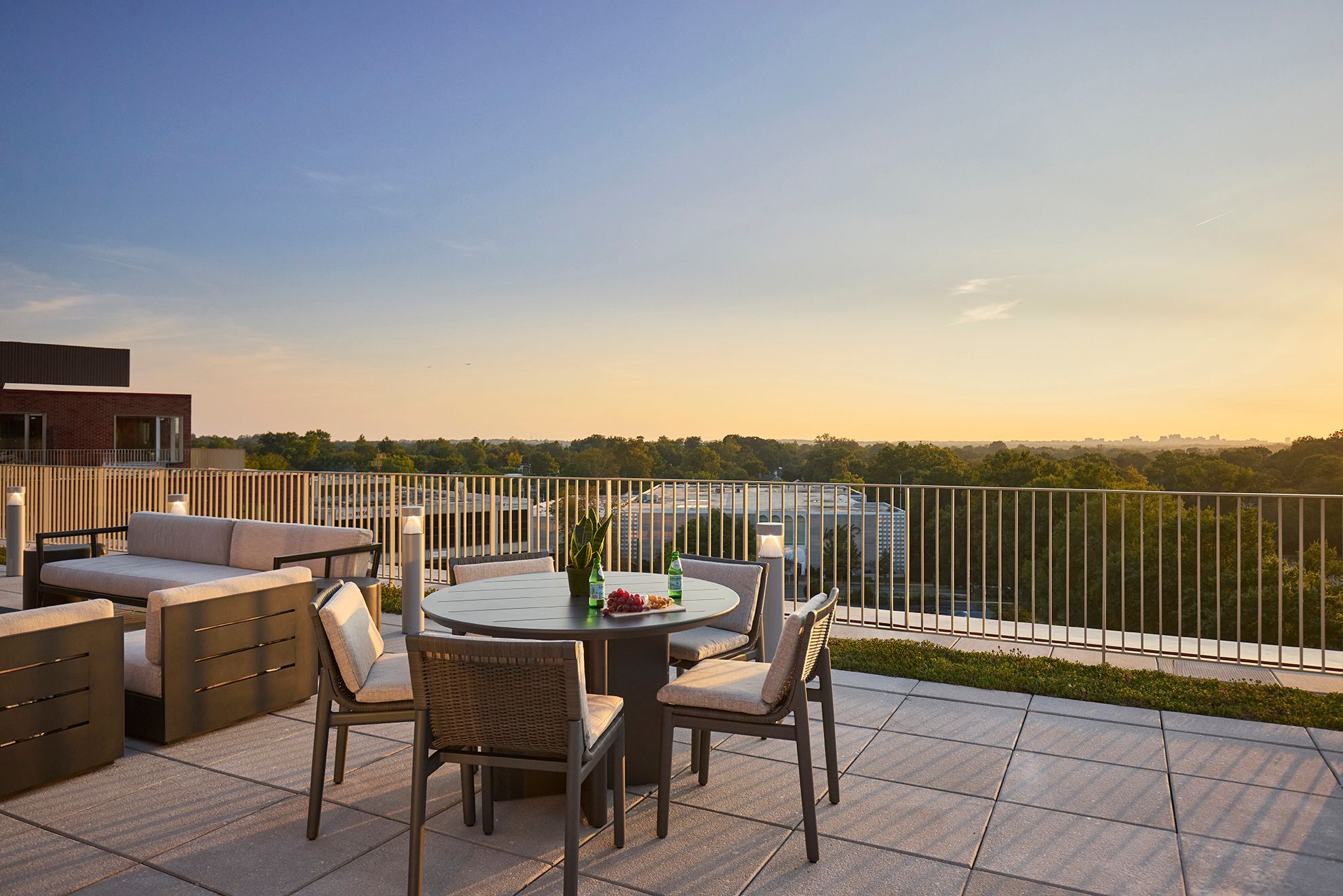 Residences at Mazza rooftop terrace seating and views - Washington, DC