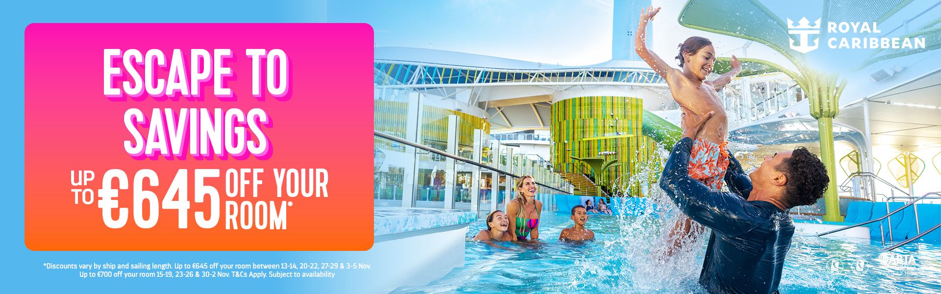 Royal Caribbean: Save up to €645 off your room