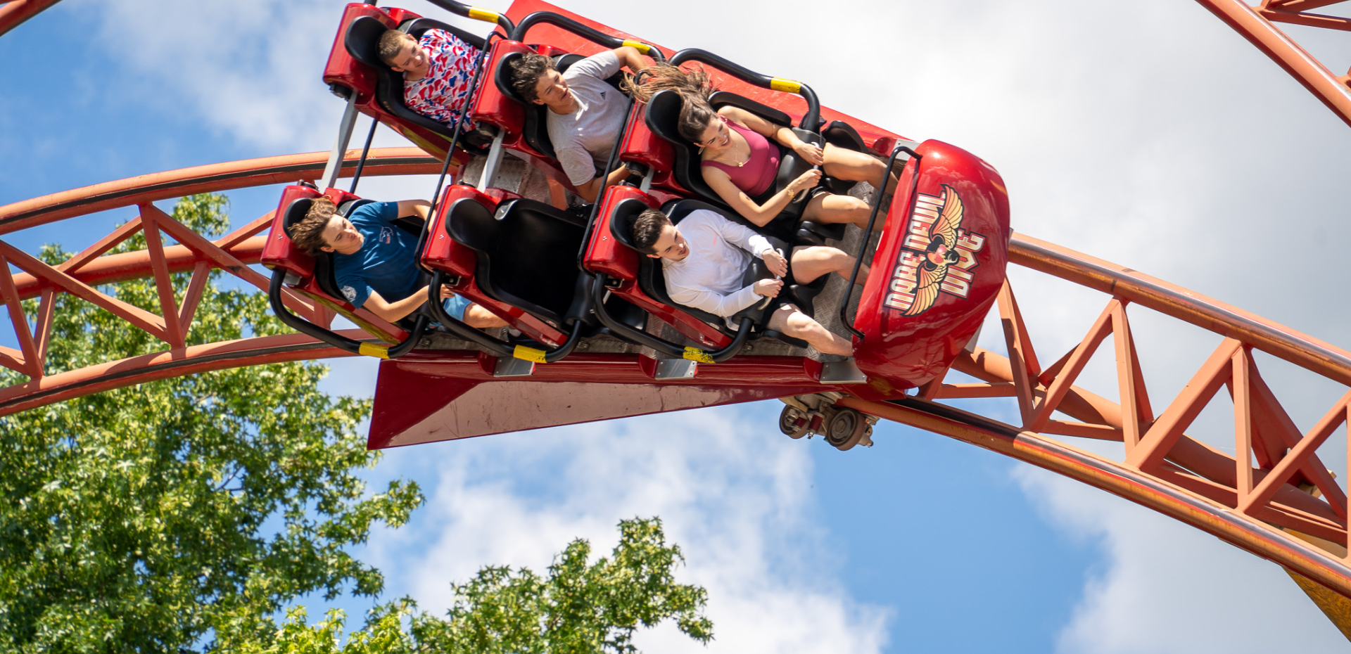 Dare Devil Dive roller coaster at Six Flags Over Georgia